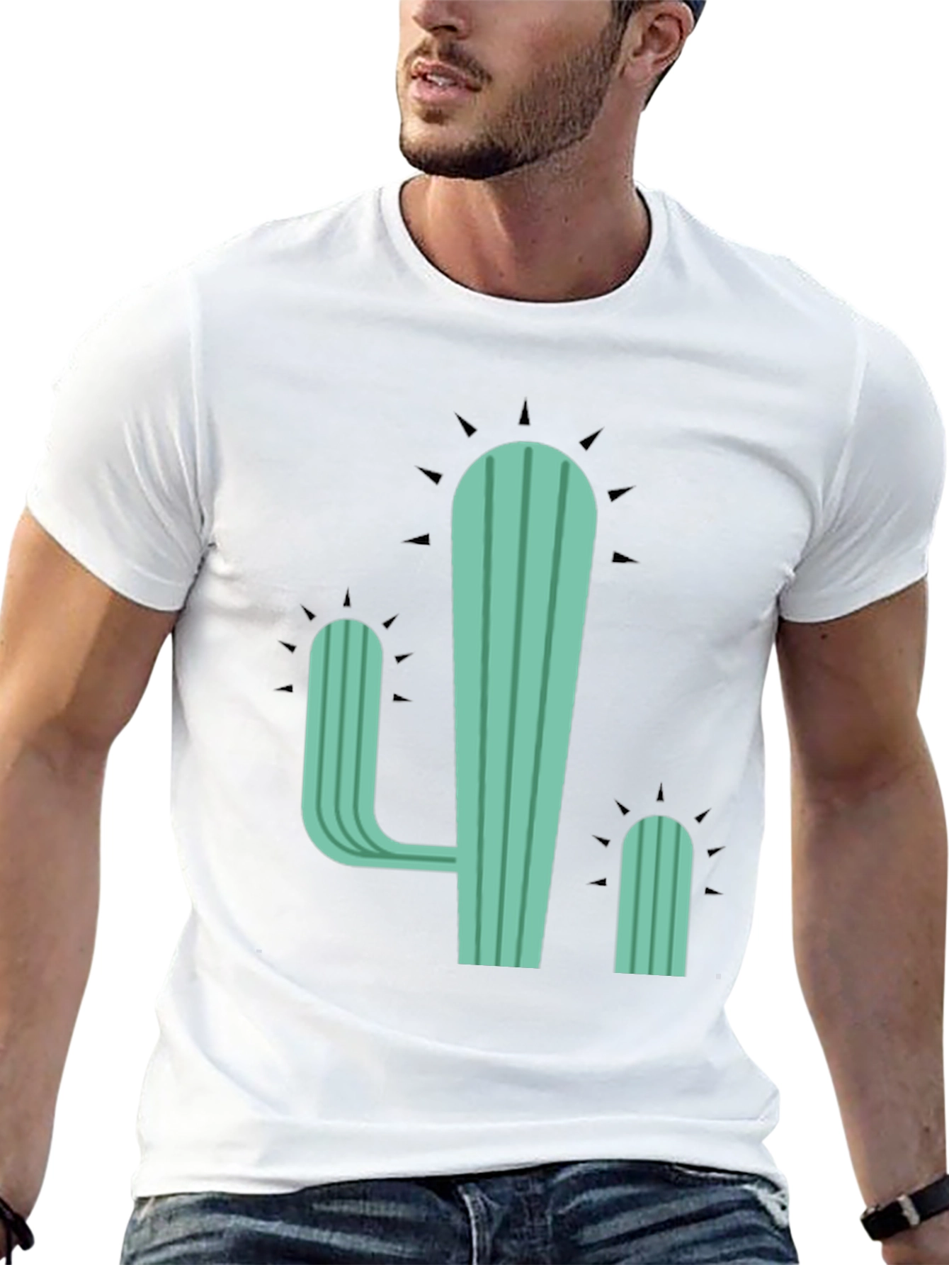 Cactus Graphic Tee - Casual Cotton T-Shirt