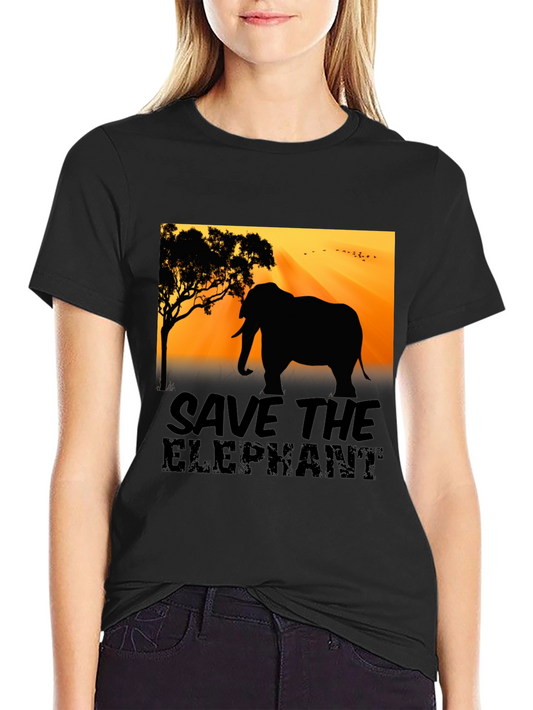 Save the Elephant Graphic Tee - Black