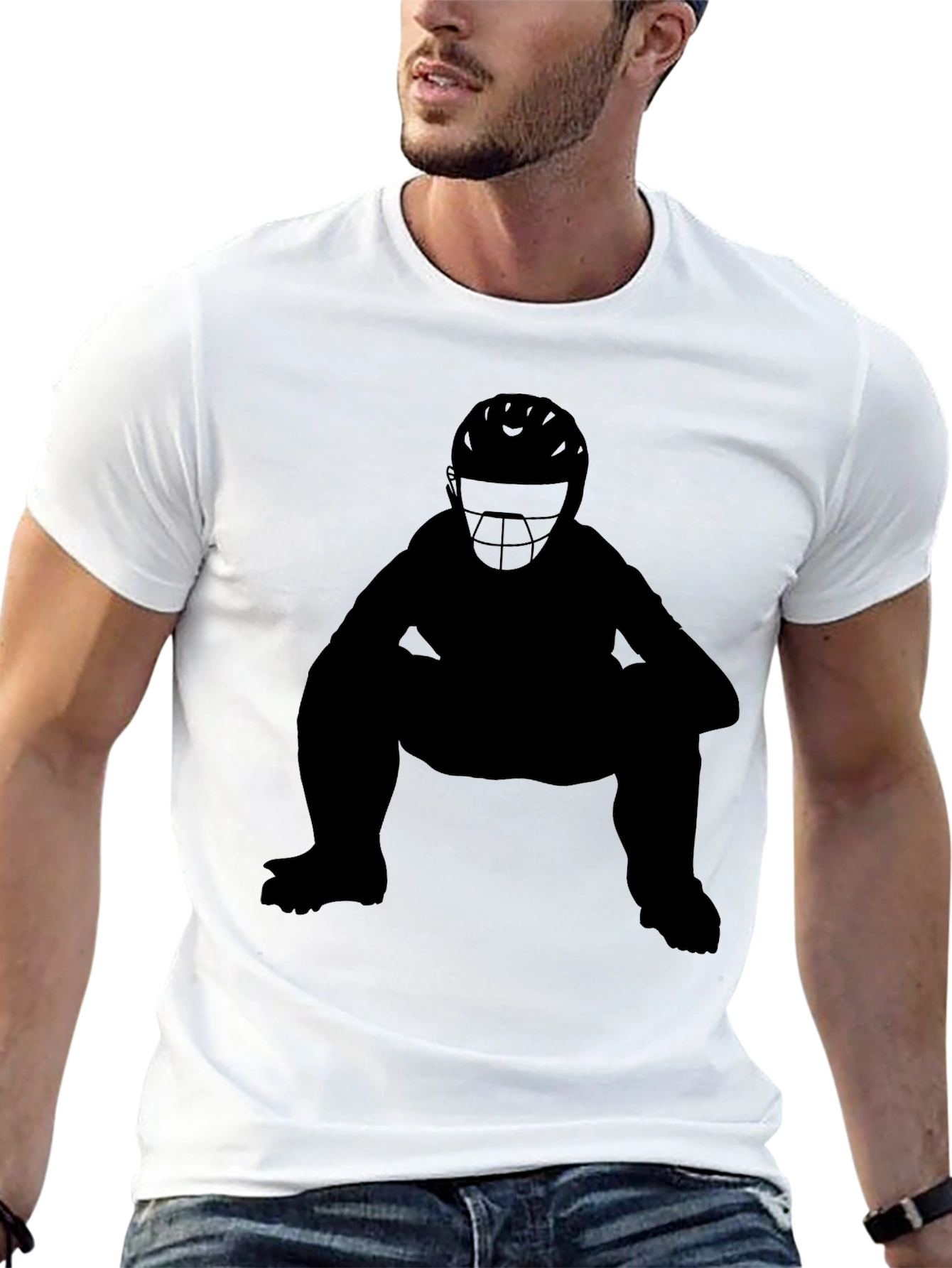 Black Baseball Catcher T-Shirt