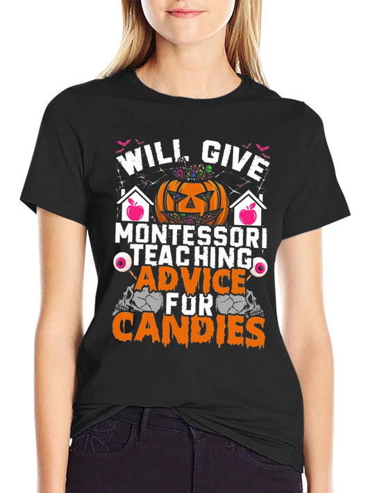 Halloween Montessori Teaching Advice for Candies T-Shirt