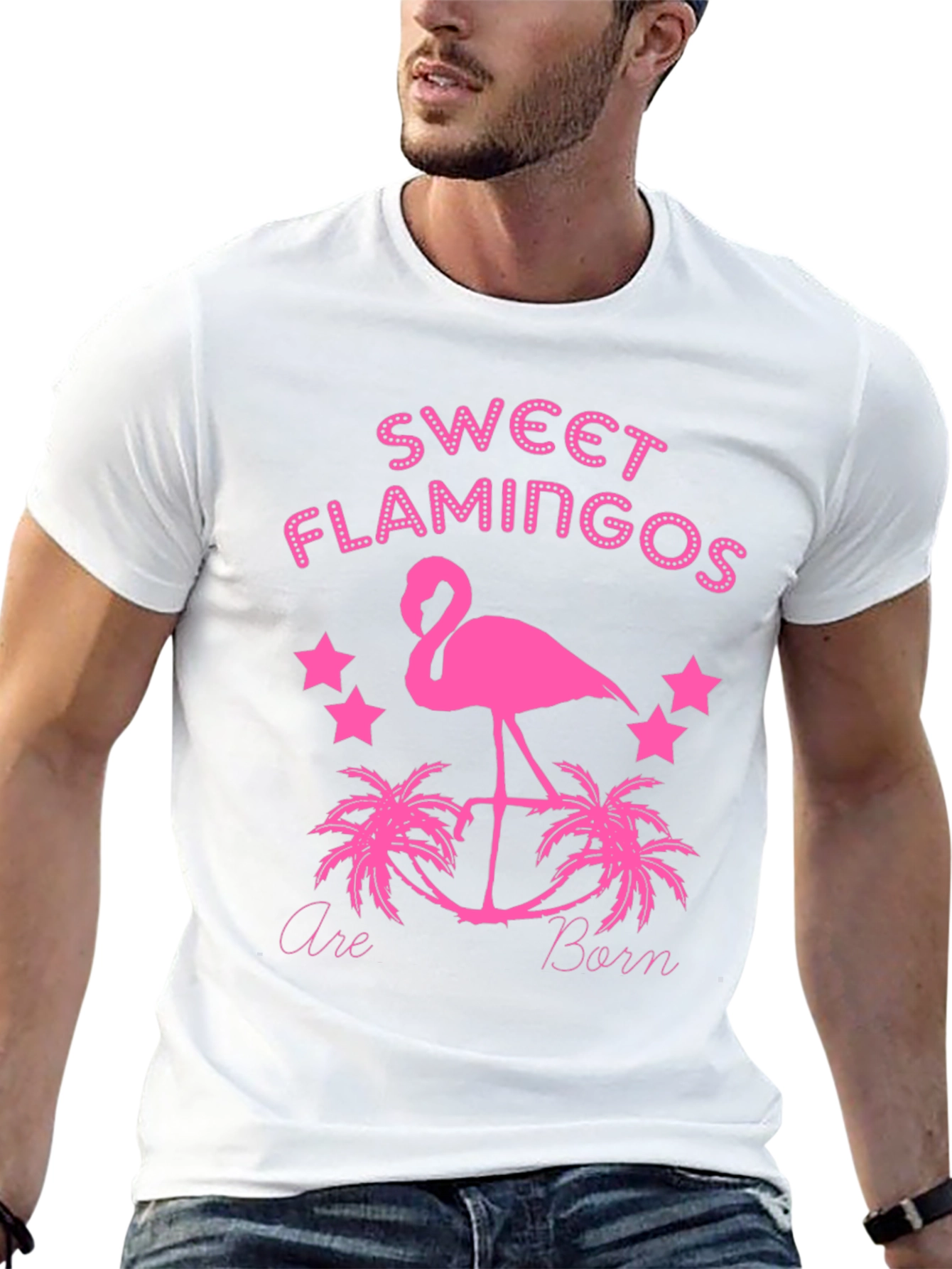 Sweet Flamingos Graphic Tee - Black T-Shirt