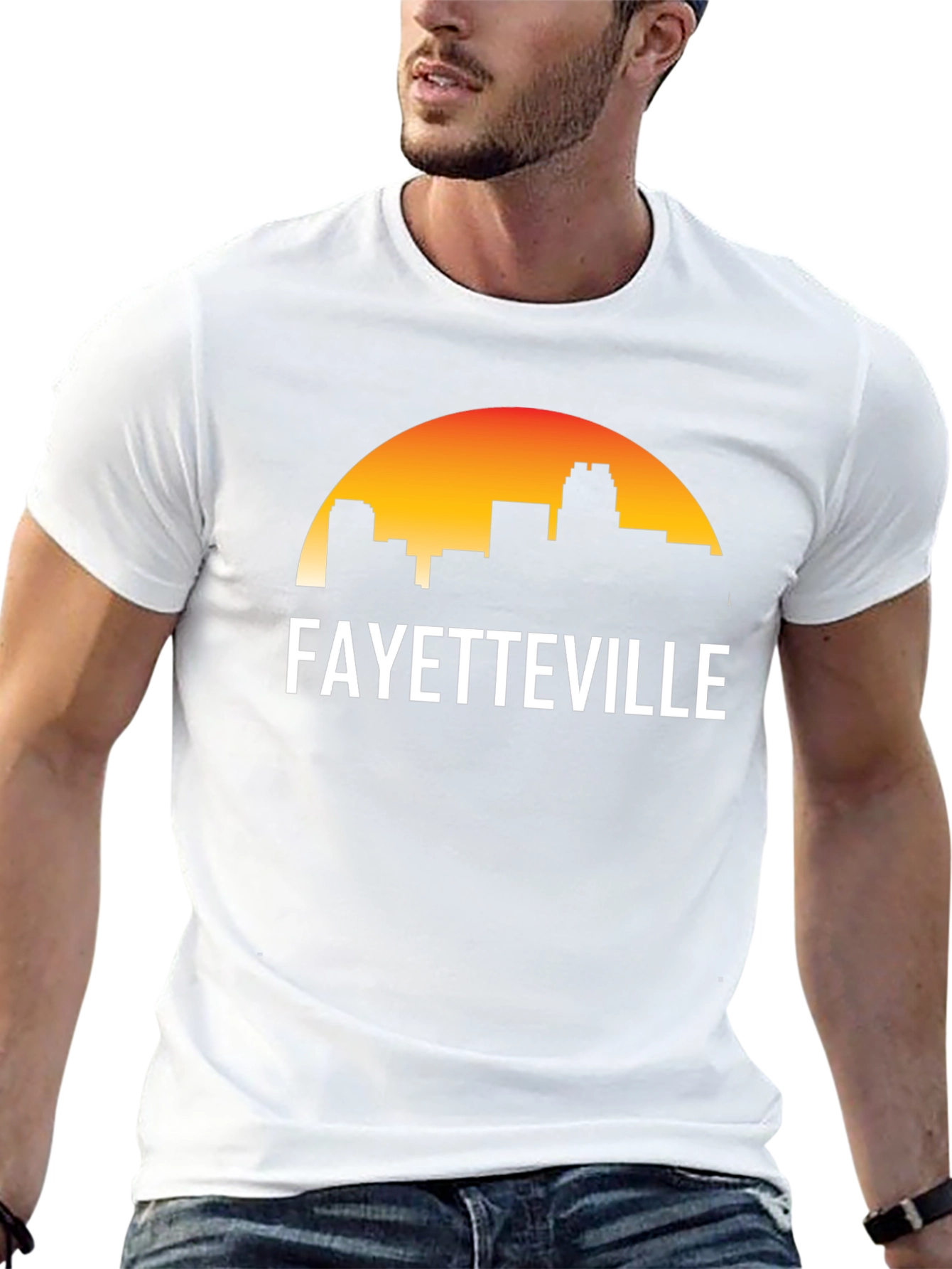 Fayetteville Skyline Graphic Tee - Black Cotton T-Shirt