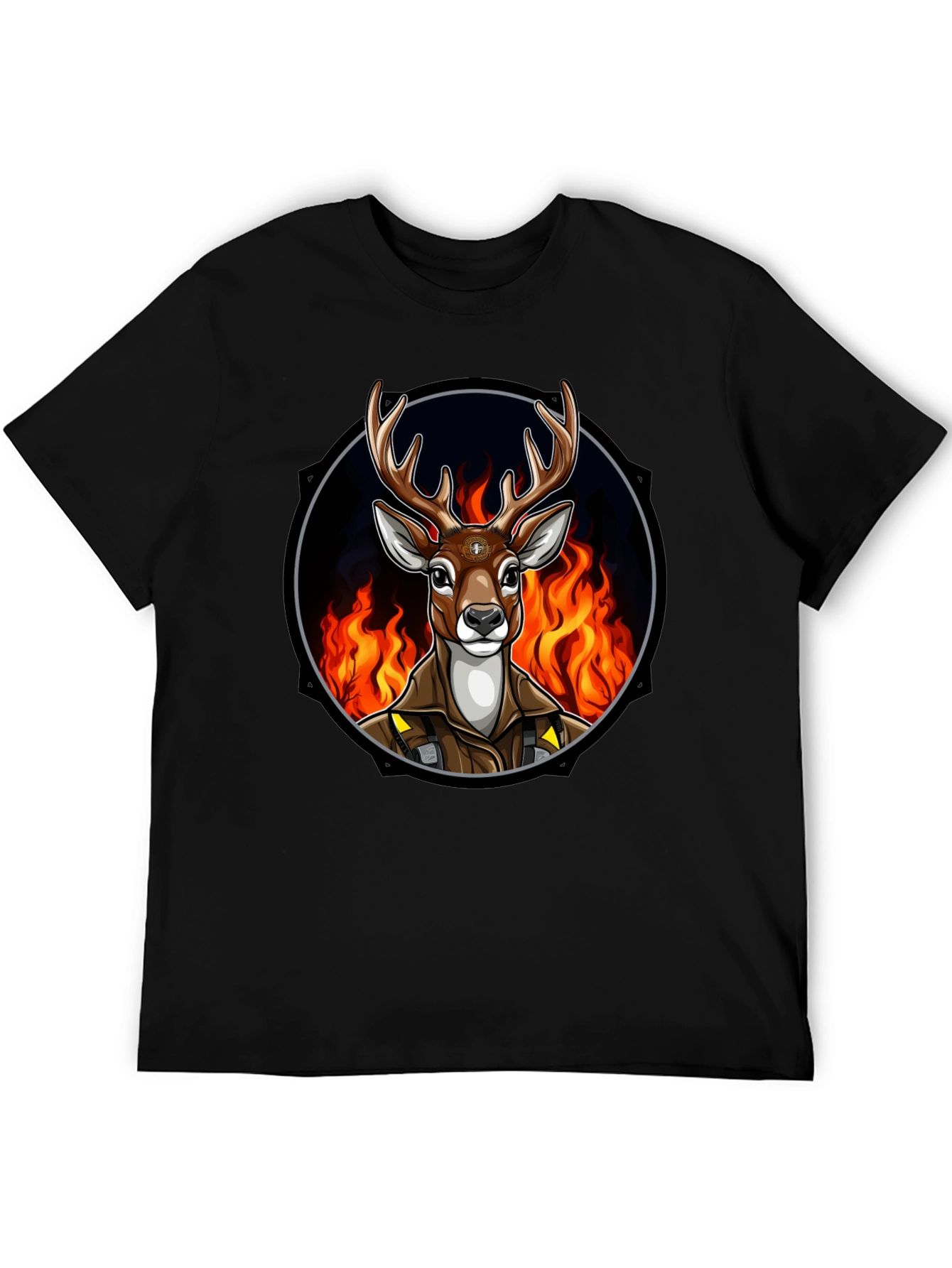 Fiery Deer Graphic Tee - Unique Design