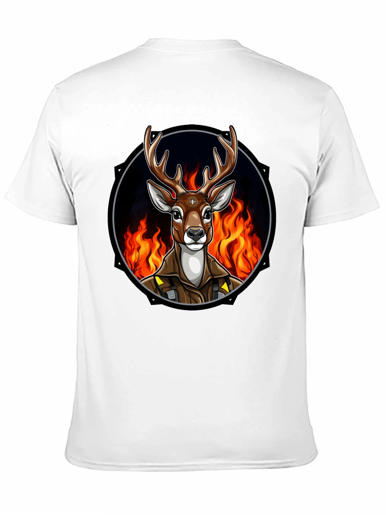 Fiery Deer Graphic Tee - Unique Design
