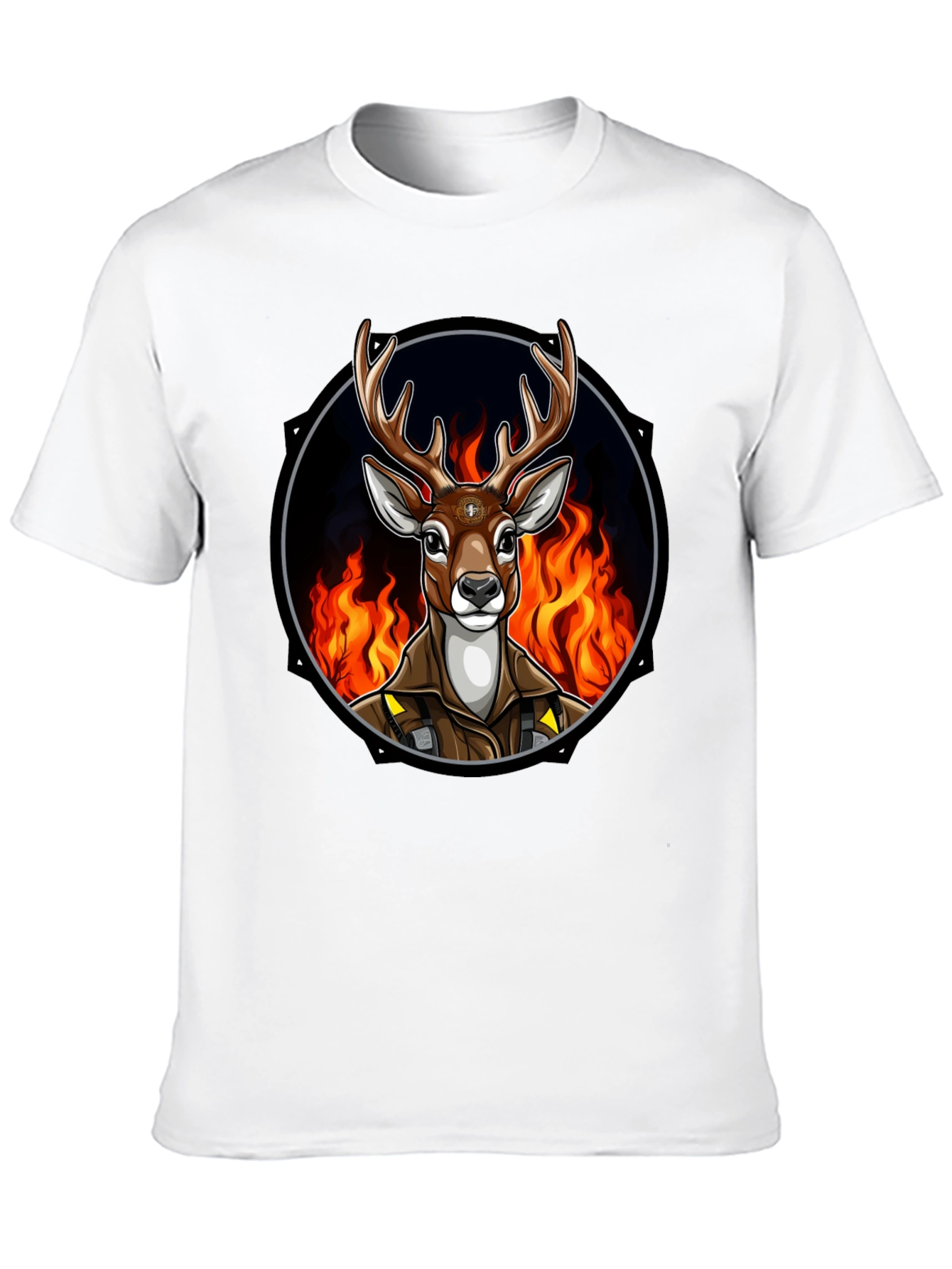 Fiery Deer Graphic Tee - Unique Design