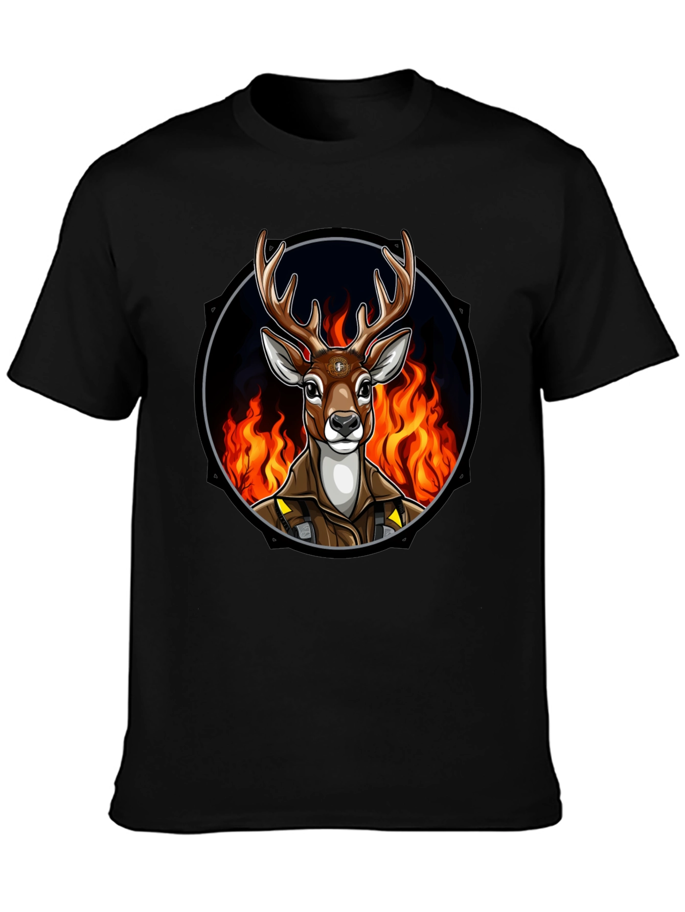 Fiery Deer Graphic Tee - Unique Design