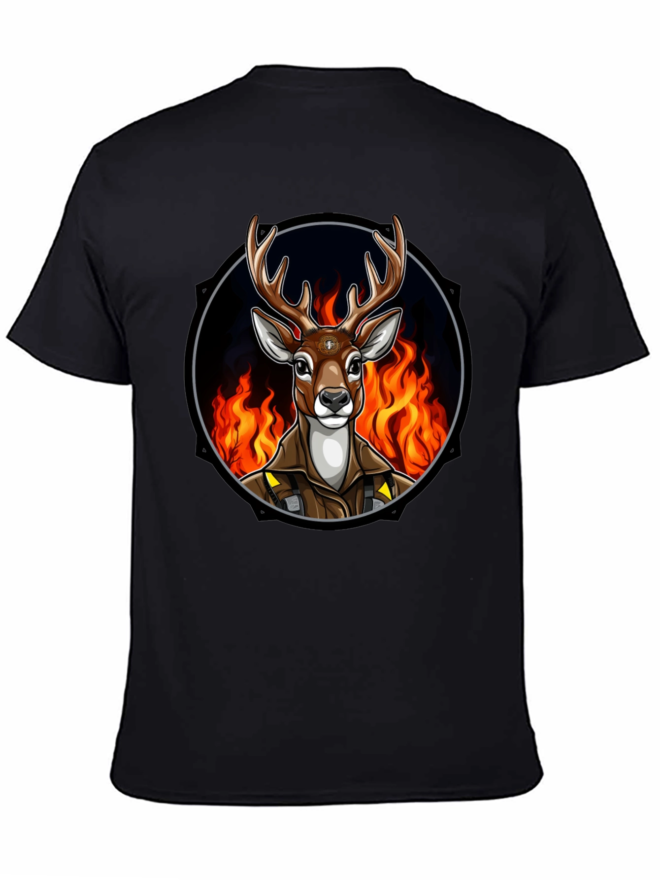 Fiery Deer Graphic Tee - Unique Design