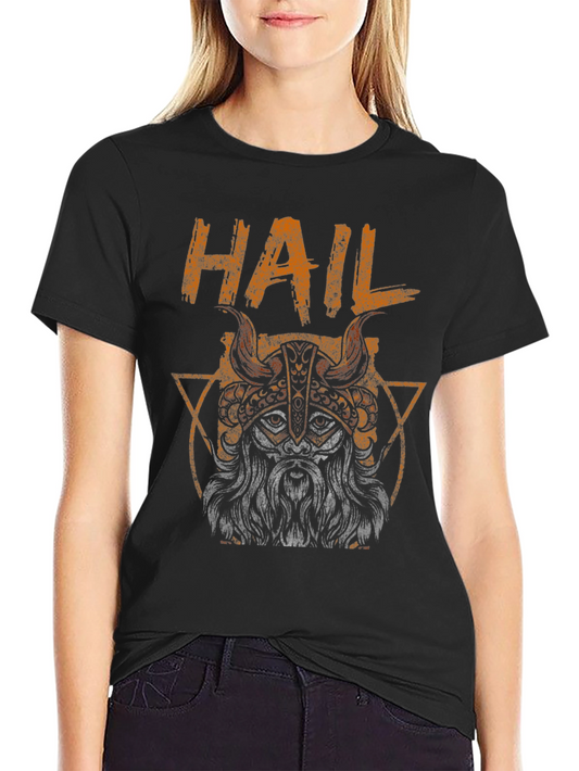 Hail Viking Graphic Tee - Black Cotton T-Shirt