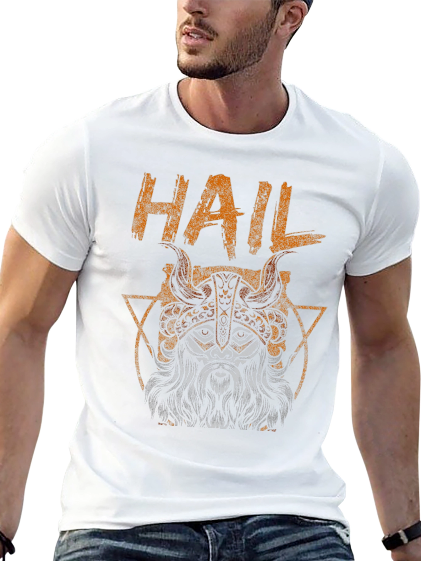 Hail Viking Graphic Tee - Black Cotton T-Shirt