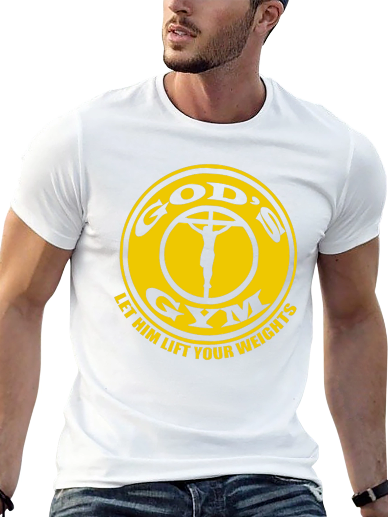 Gods Gym Black T-Shirt: Lift Your Weights in Faith