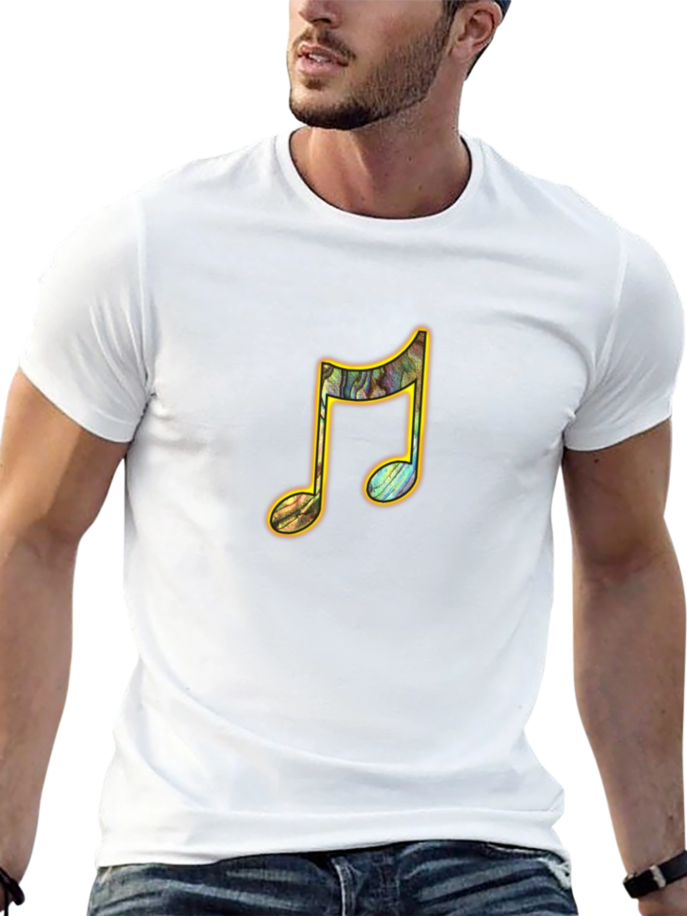 Musical Note Graphic Tee - Stylish Black T-Shirt