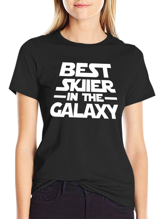 Best Skier in the Galaxy Black Graphic T-Shirt