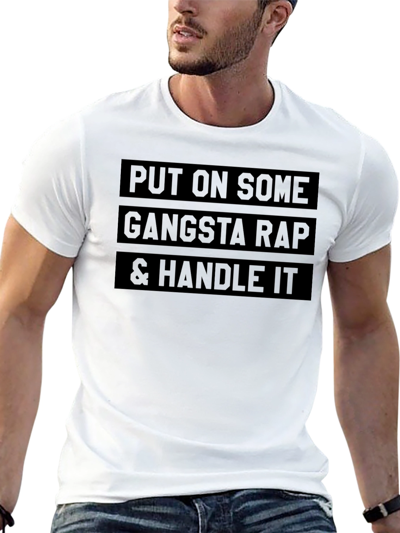 Gangsta Rap Tee - Black Crew Neck