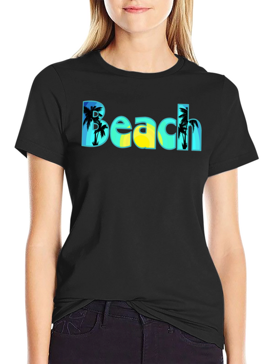 Beach T-Shirt - Tropical Palm Tree Design