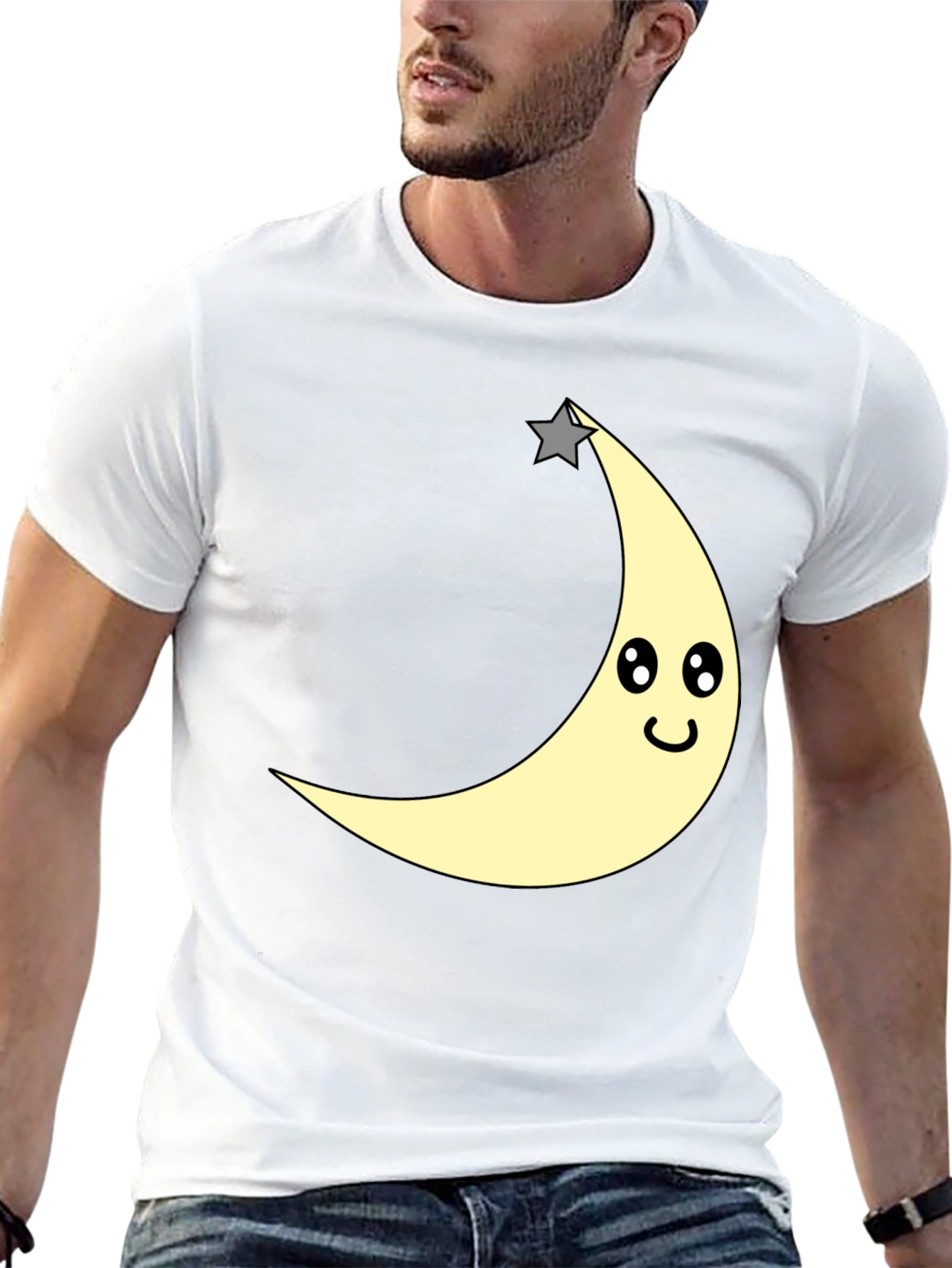 Moon and Star Graphic T-Shirt