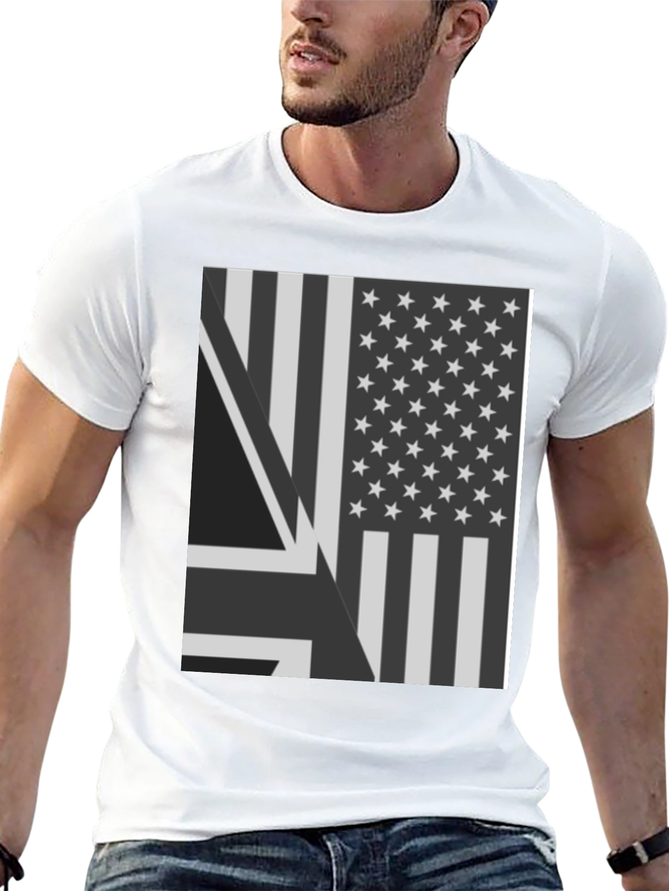 USA UK Flag Graphic T-Shirt
