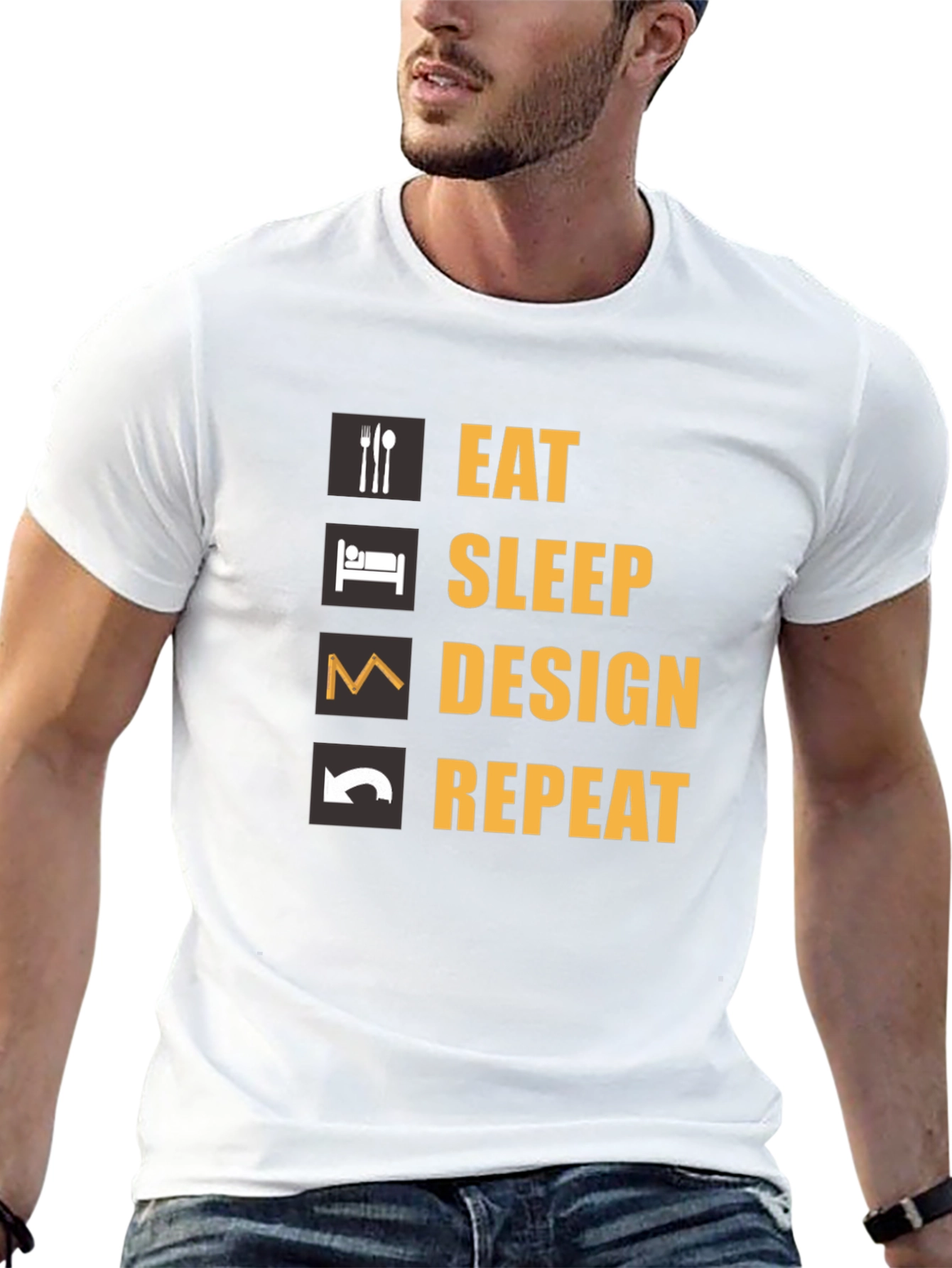 Eat Sleep Design Repeat T-Shirt - Funny Design Tee