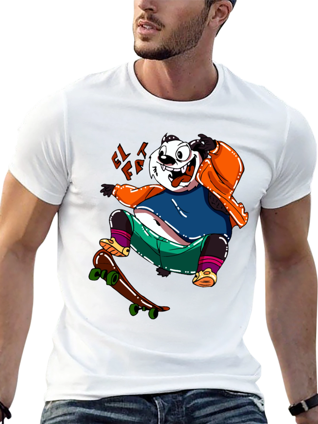 Skateboarding Panda Graphic Tee - Cool & Casual