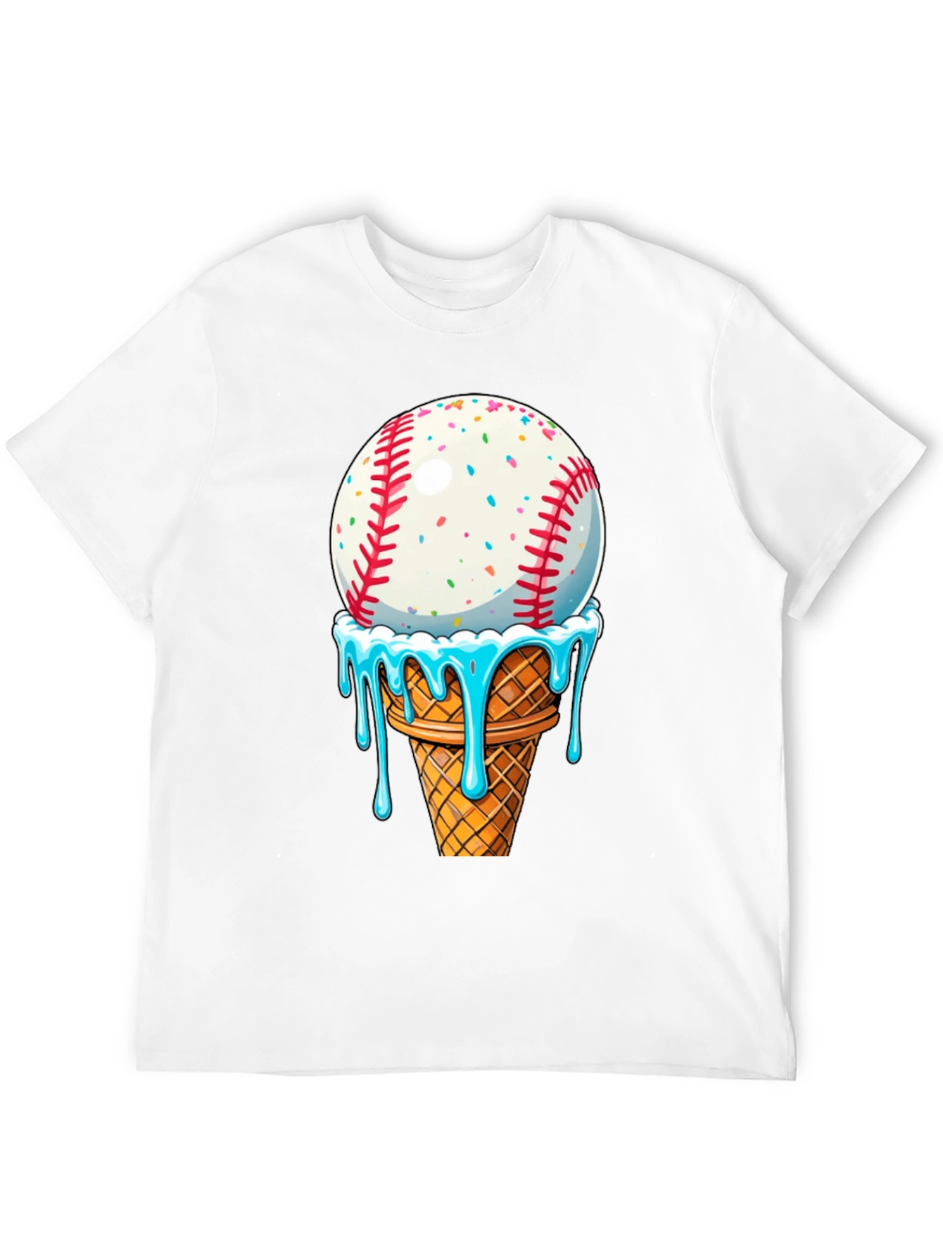 Baseball Ice Cream Cone Graphic Tee