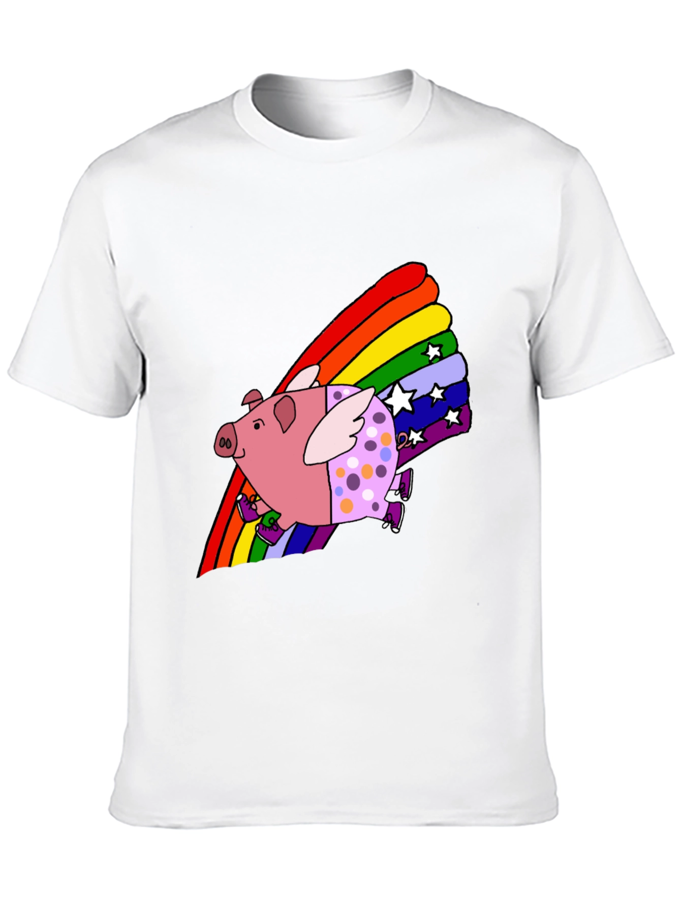 Flying Pig Rainbow T-Shirt - Unique Graphic Tee