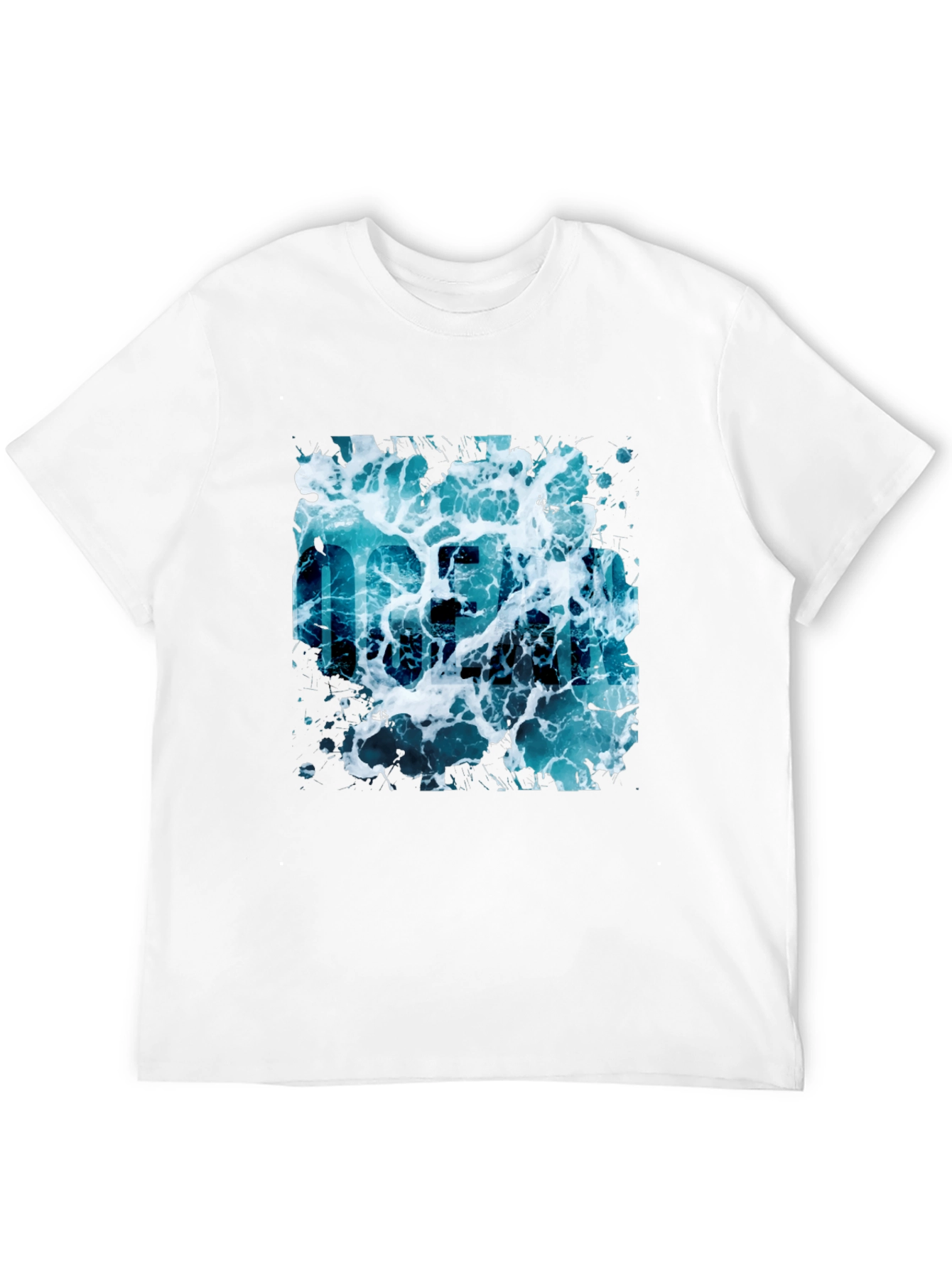 Ocean Wave Graphic Black T-Shirt - Mens