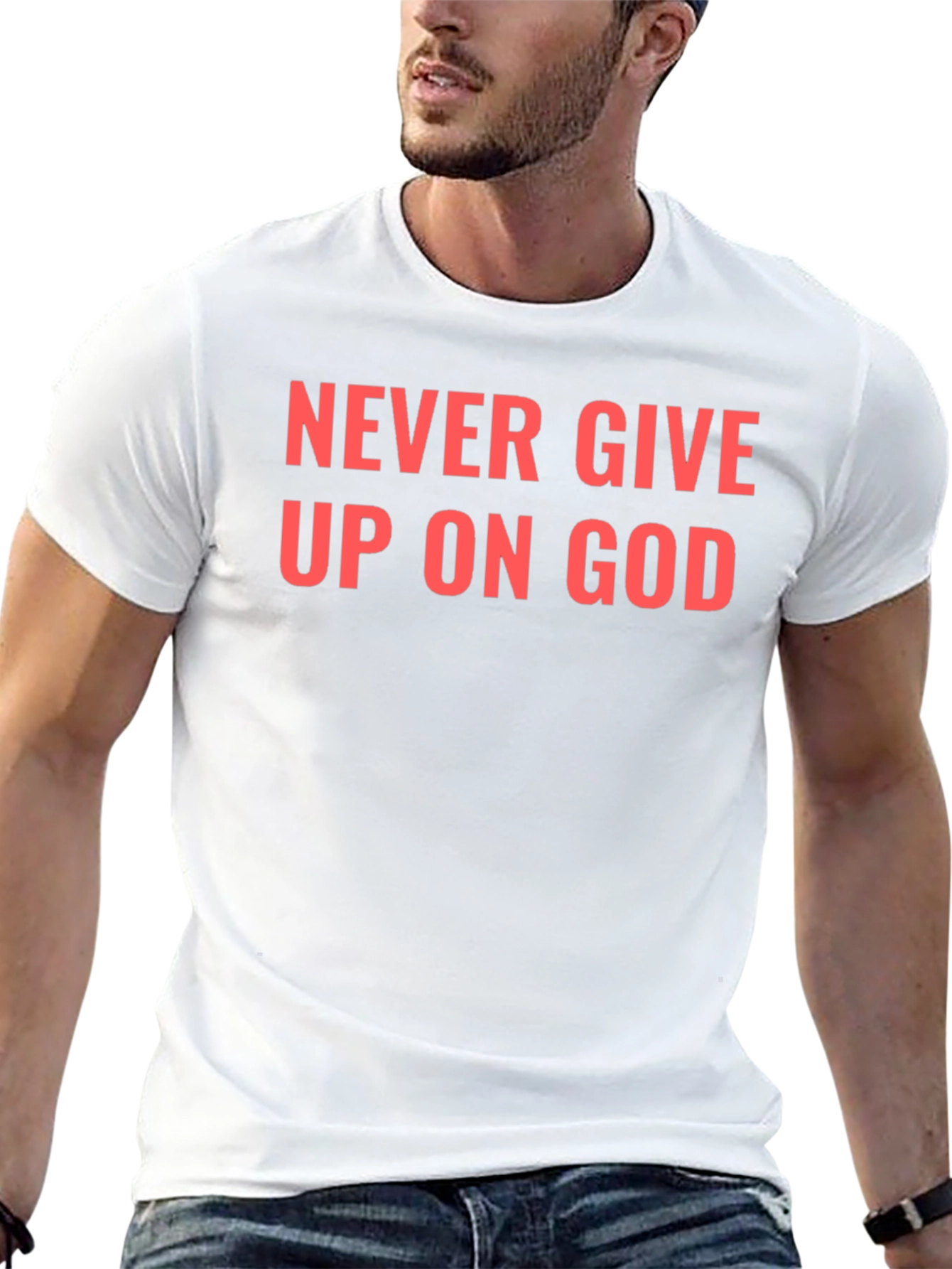 Never Give Up On God Black T-Shirt