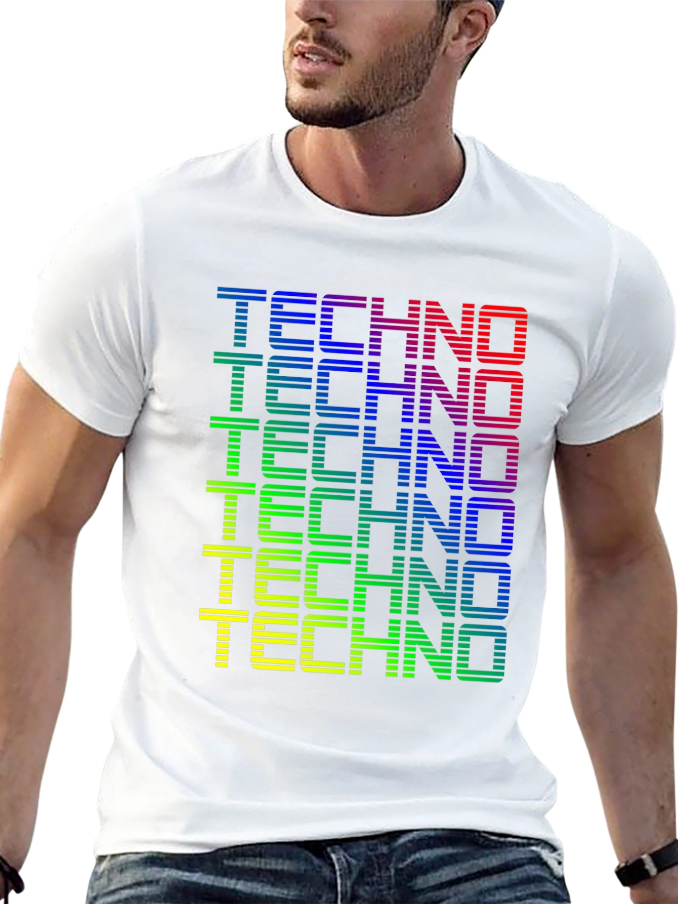 Retro Techno Graphic Tee - Black