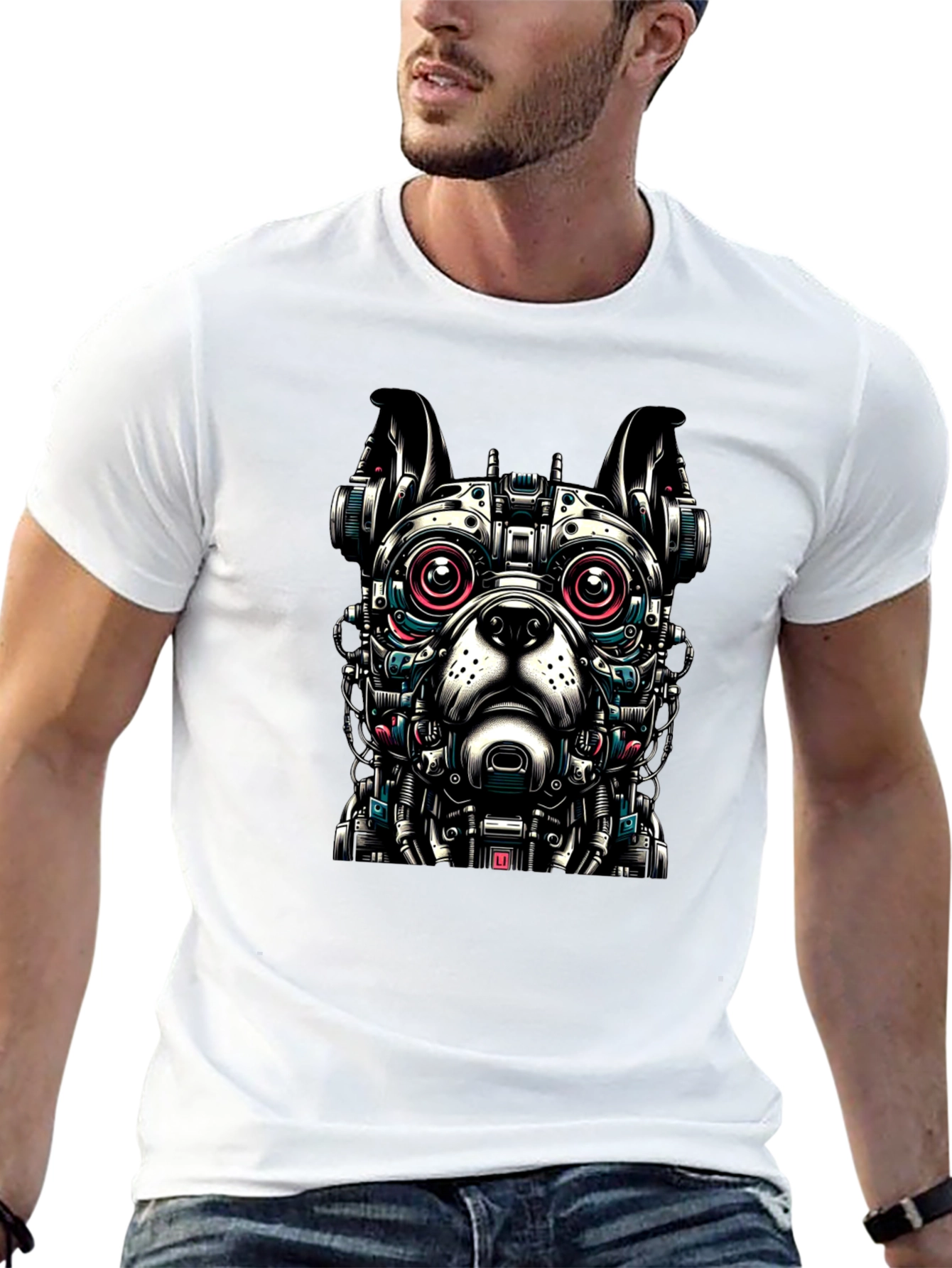 Robot Dog Graphic T-Shirt - Unique Design