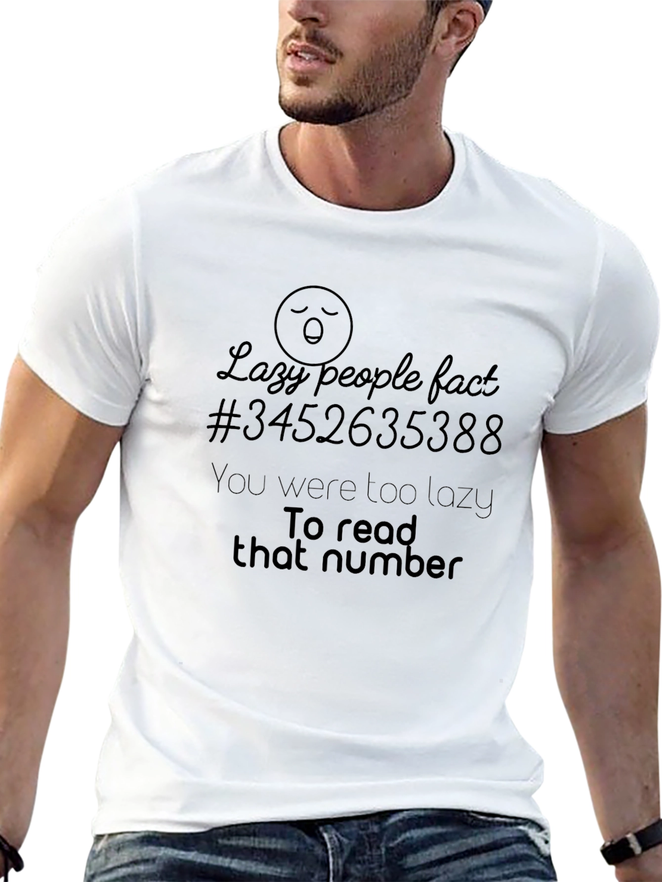 Funny Lazy People Fact Black T-Shirt