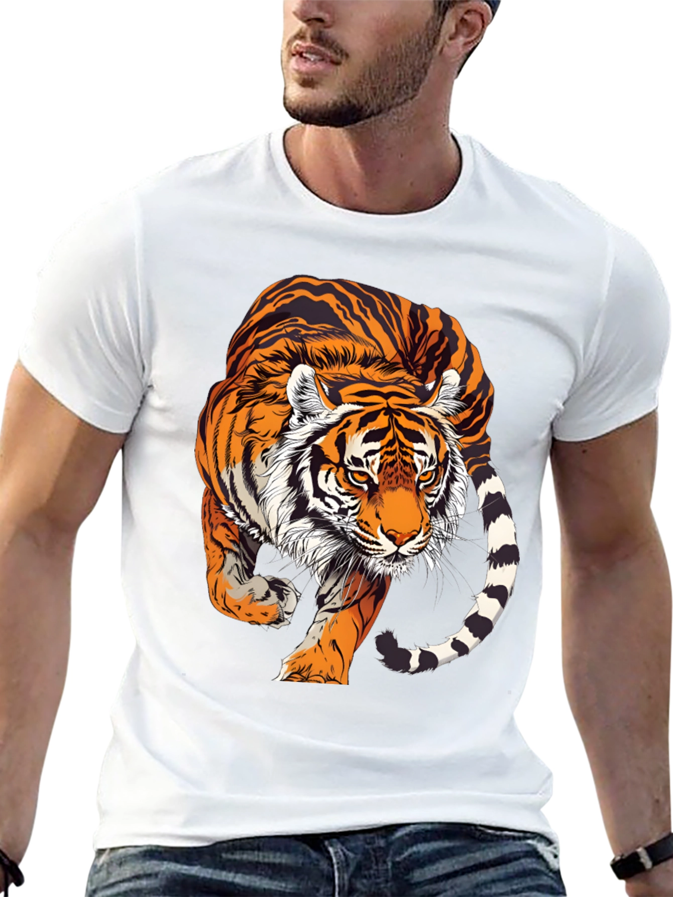 Bold Tiger Graphic T-Shirt - Striking Design!