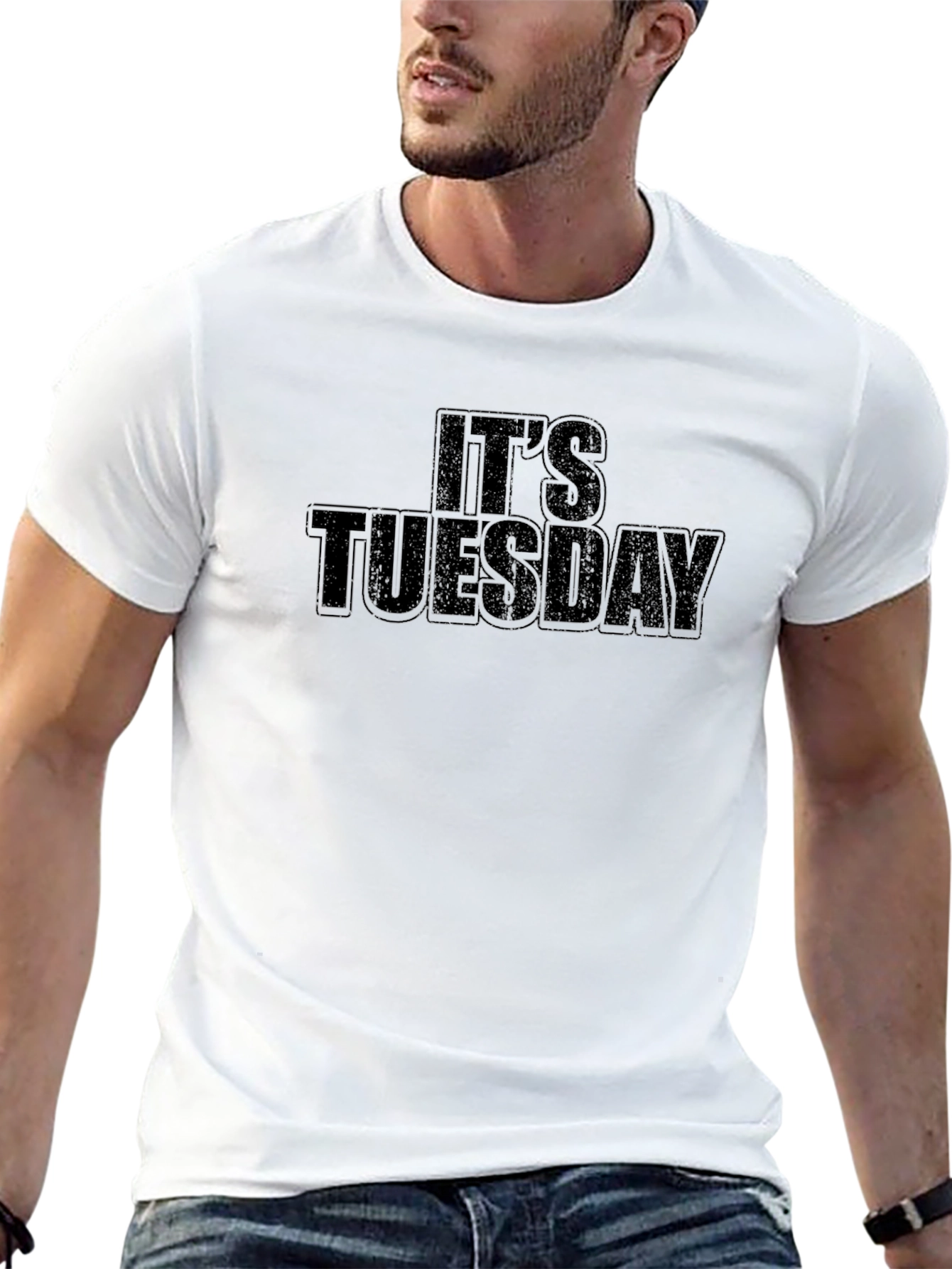 Its Tuesday Mens Black Graphic T-Shirt
