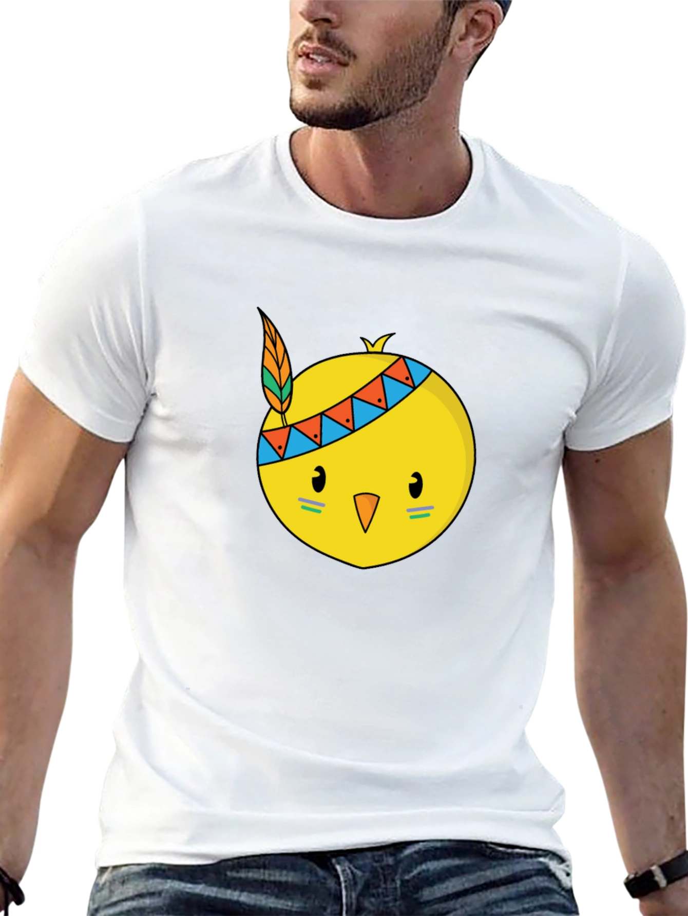 Native Chick Graphic Black T-Shirt