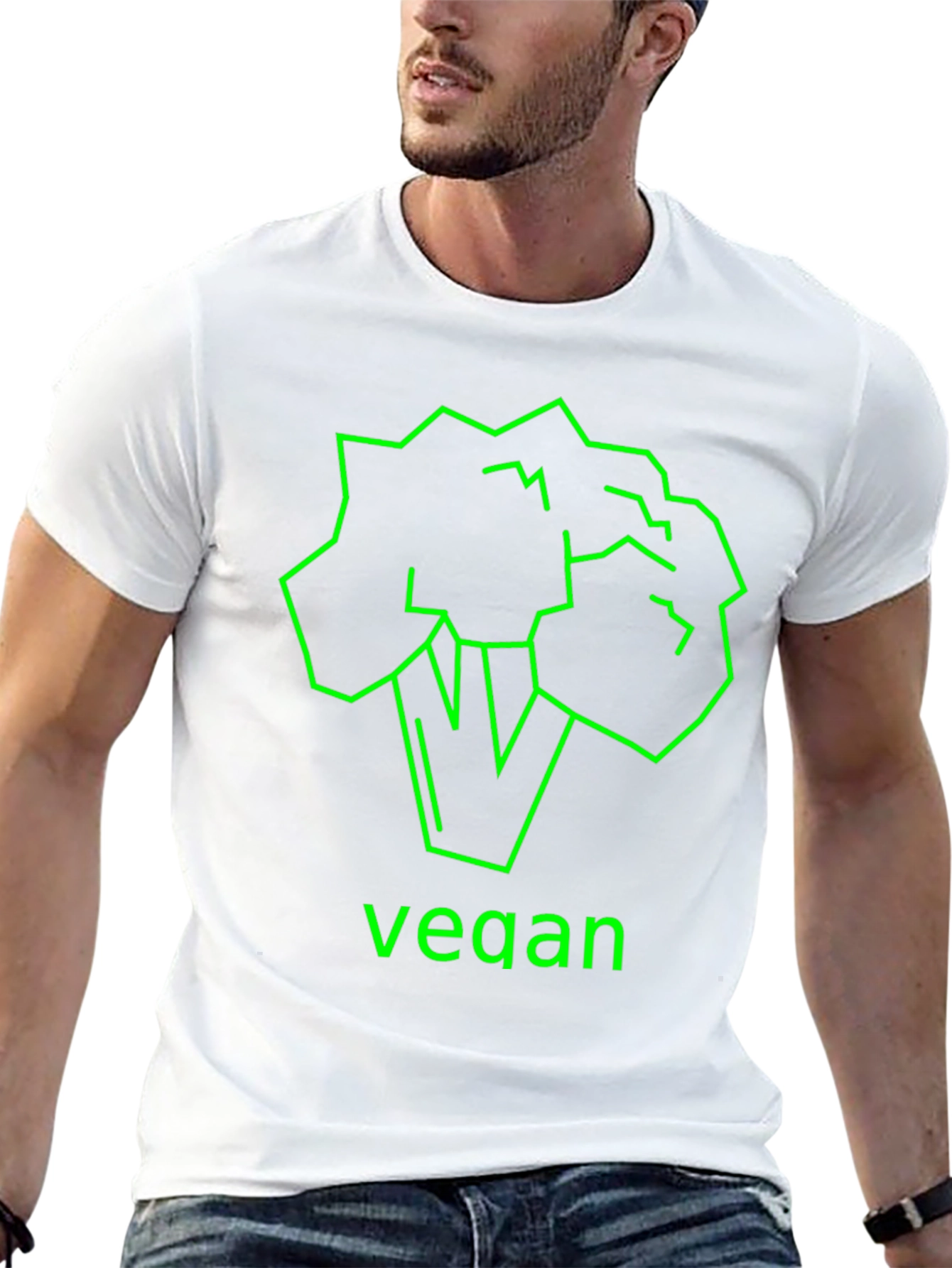 Vegan Broccoli Graphic Tee - Unisex Black T-Shirt