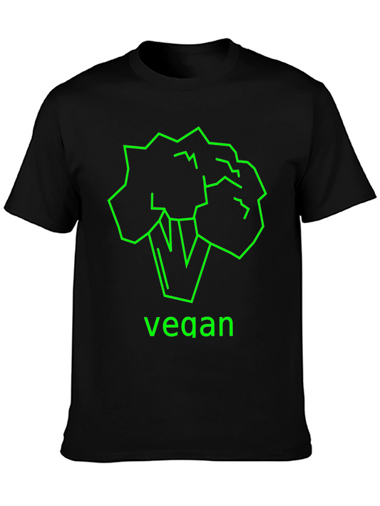 Vegan Broccoli Graphic Tee - Unisex Black T-Shirt