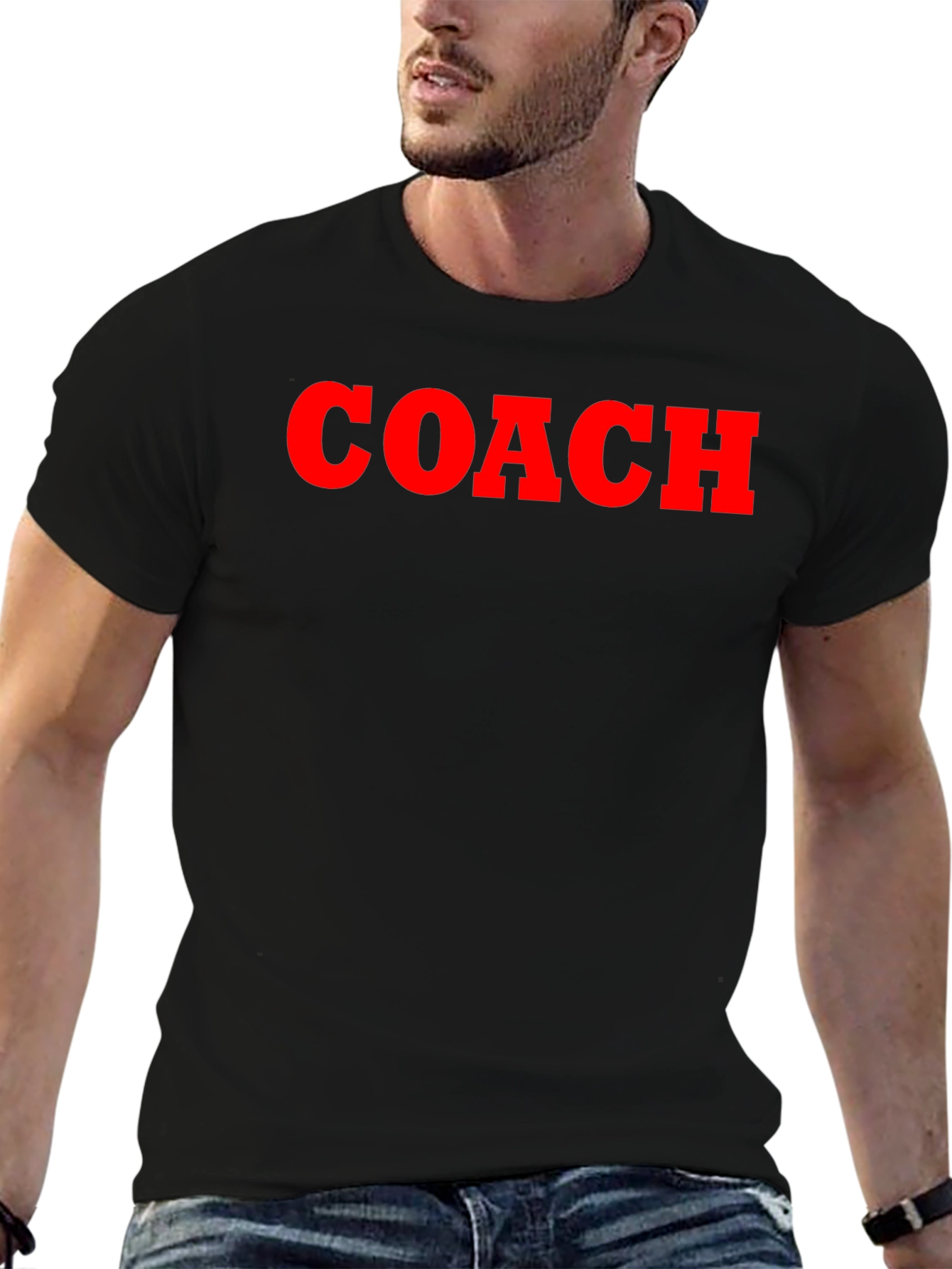 Coach Graphic Tee - Red on Black