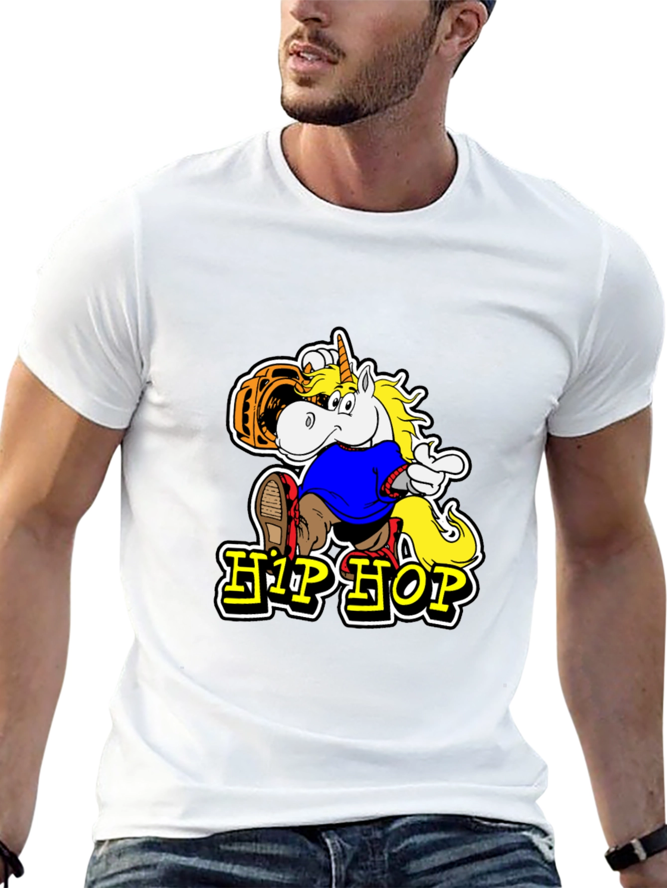 Hip Hop Unicorn Graphic T-Shirt