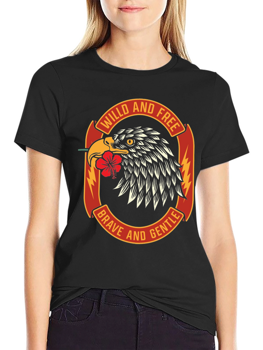 Wild & Free Eagle Graphic Black T-Shirt