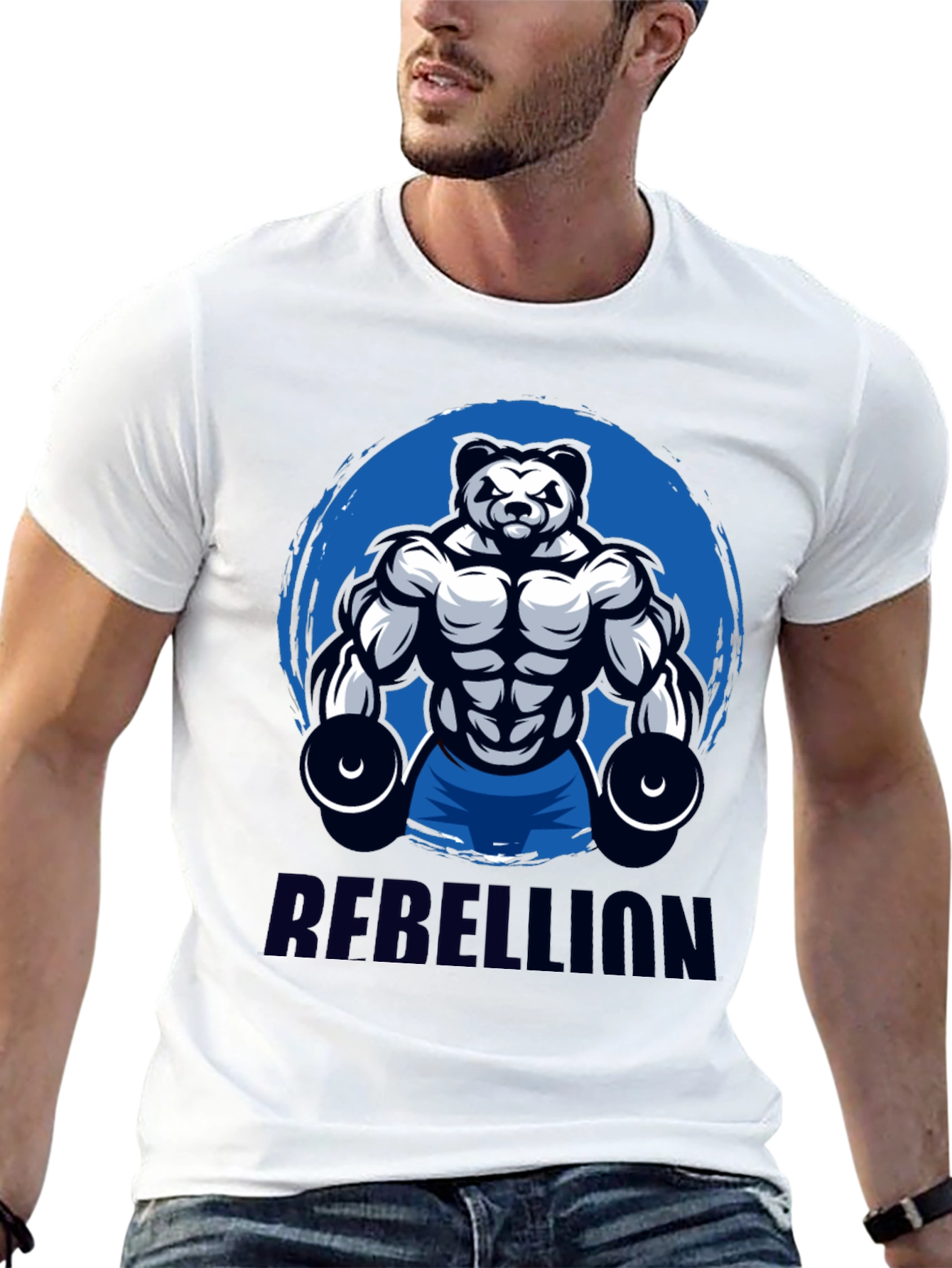 Rebellion Panda Gym Black T-Shirt