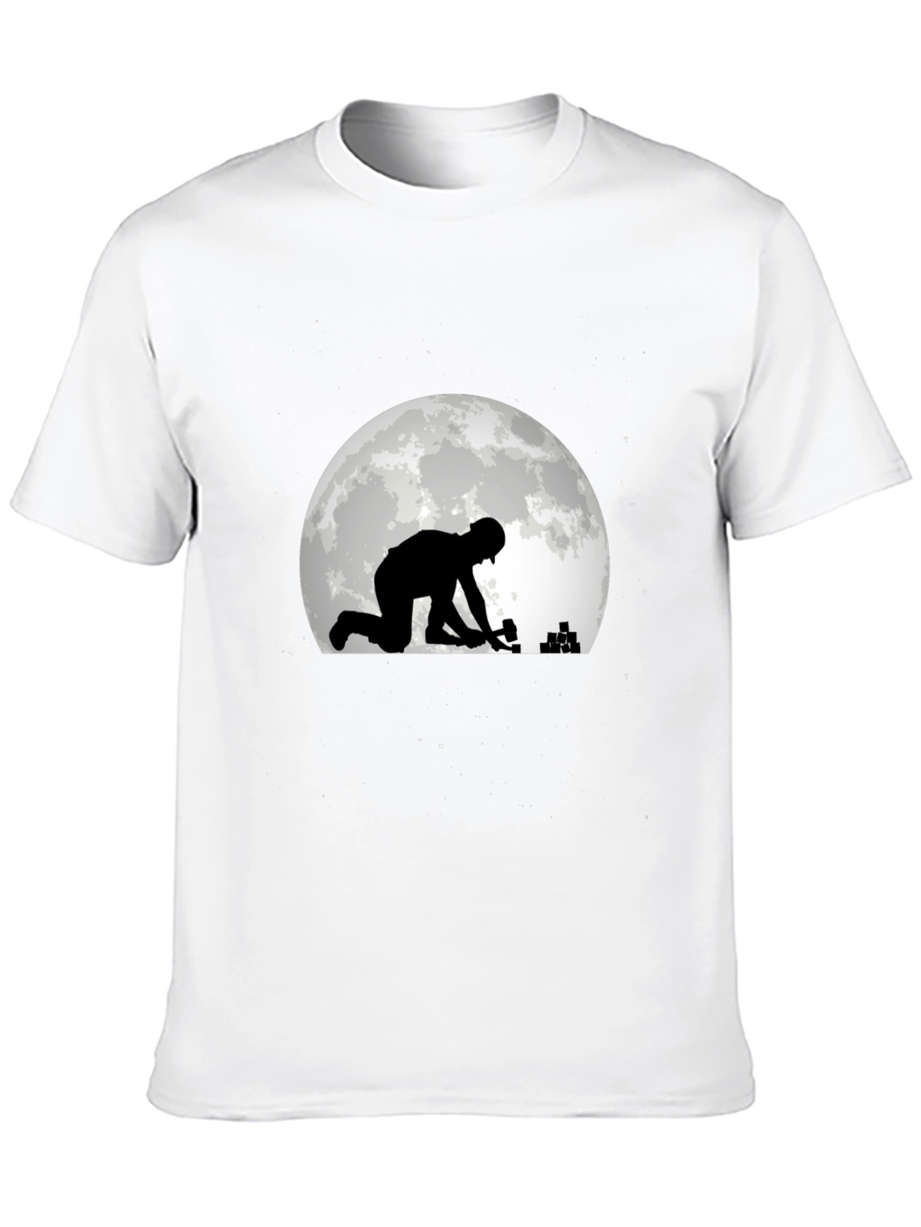 Construction Worker on Moon T-Shirt