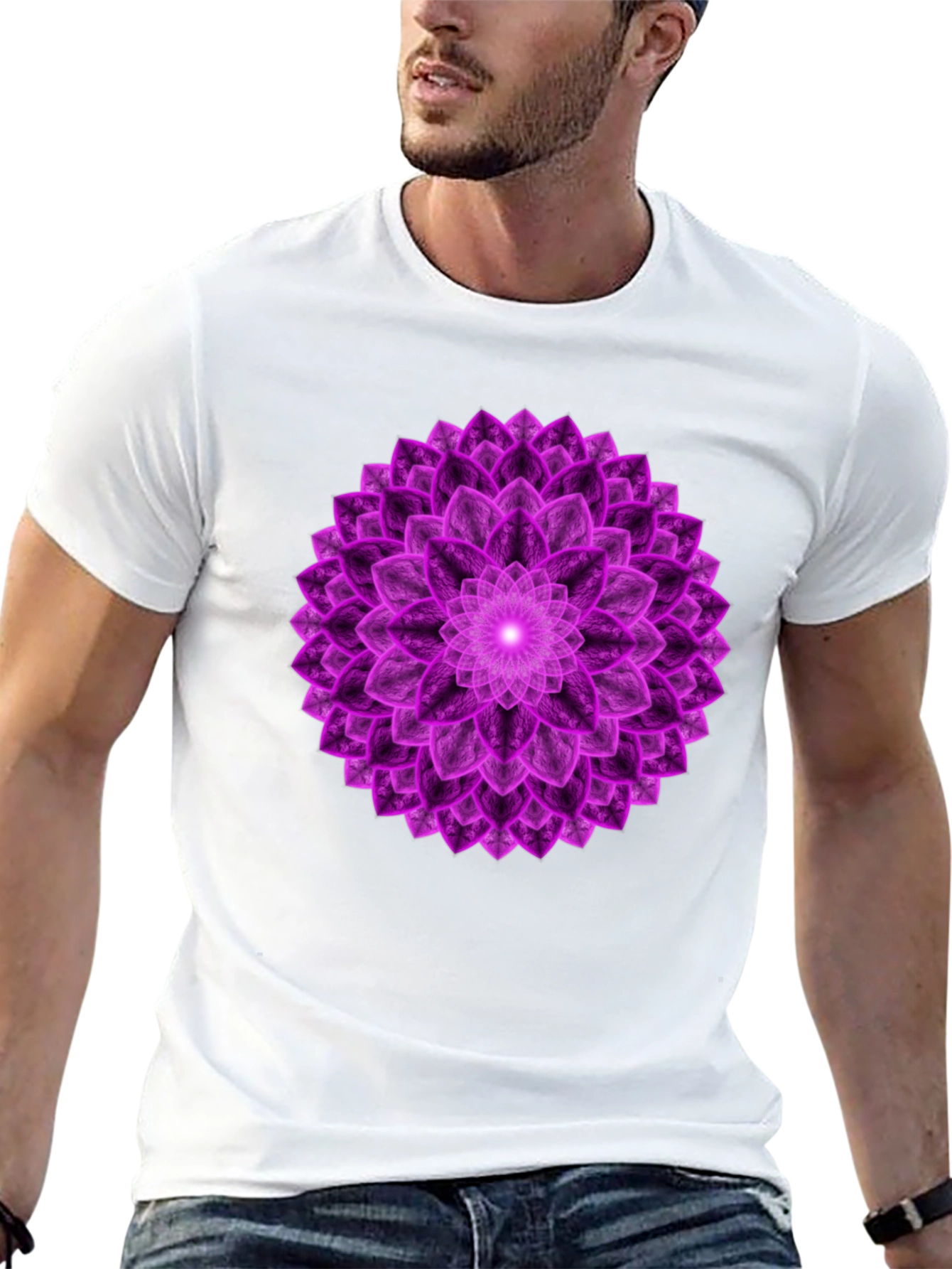 Purple Mandala Graphic Tee - Spiritual Design