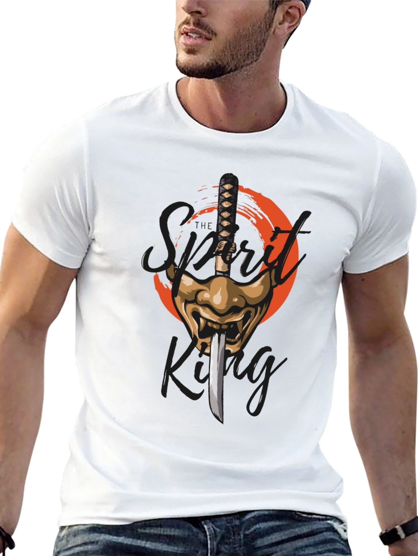 Samurai Sword & Mask Graphic T-Shirt