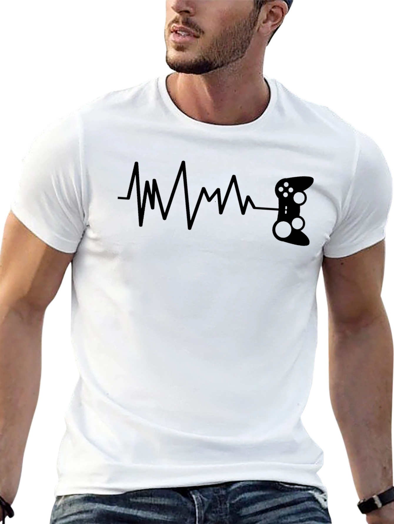 Gamer Heartbeat Black T-Shirt