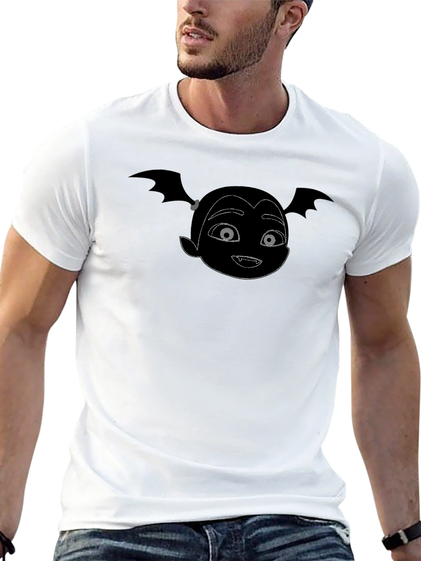 Vampire Girl Graphic Tee - Black Cotton T-Shirt