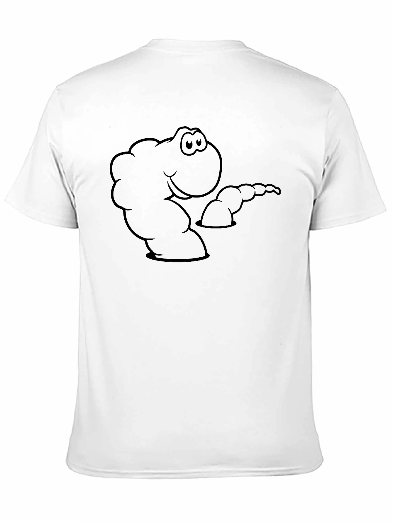 Cartoon Earthworm Black Tee