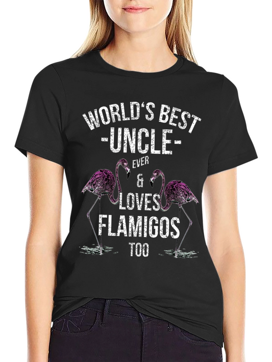 Worlds Best Uncle Flamingo Graphic T-Shirt