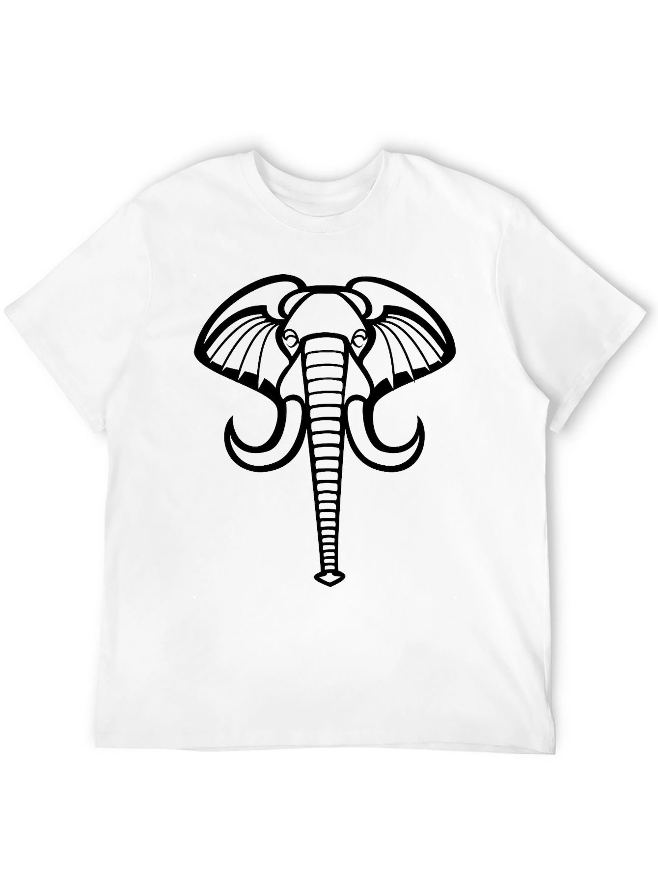 Elephant Graphic Print Black T-Shirt
