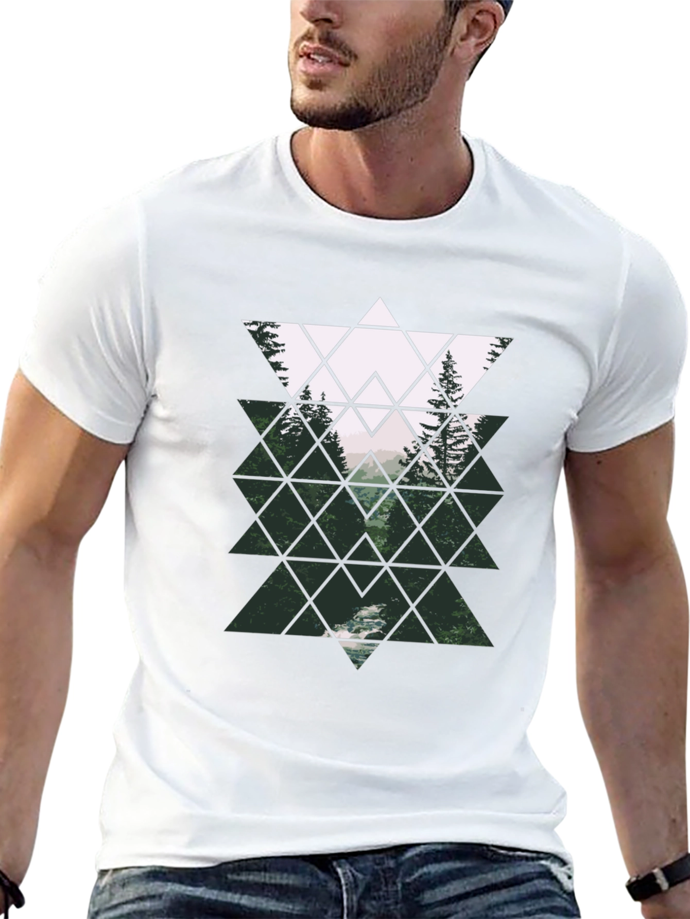 Geometric Forest Black T-Shirt