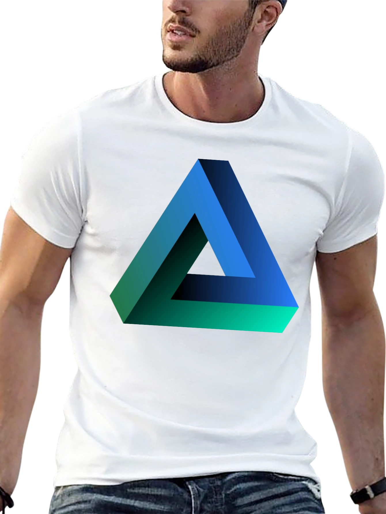 Impossible Triangle Graphic Tee - Optical Illusion Design