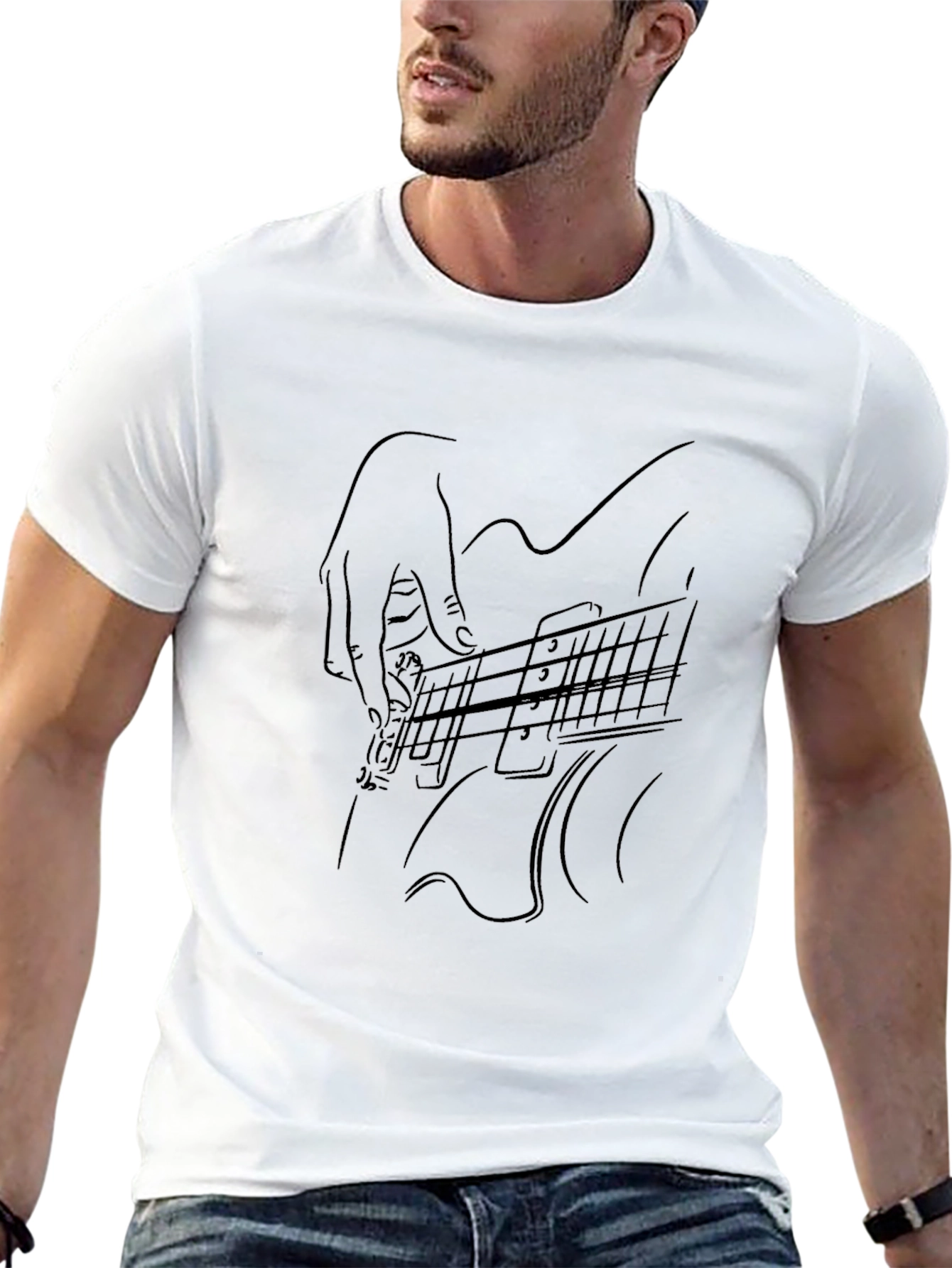Guitar Player Graphic Tee - Stylish Musician T-Shirt