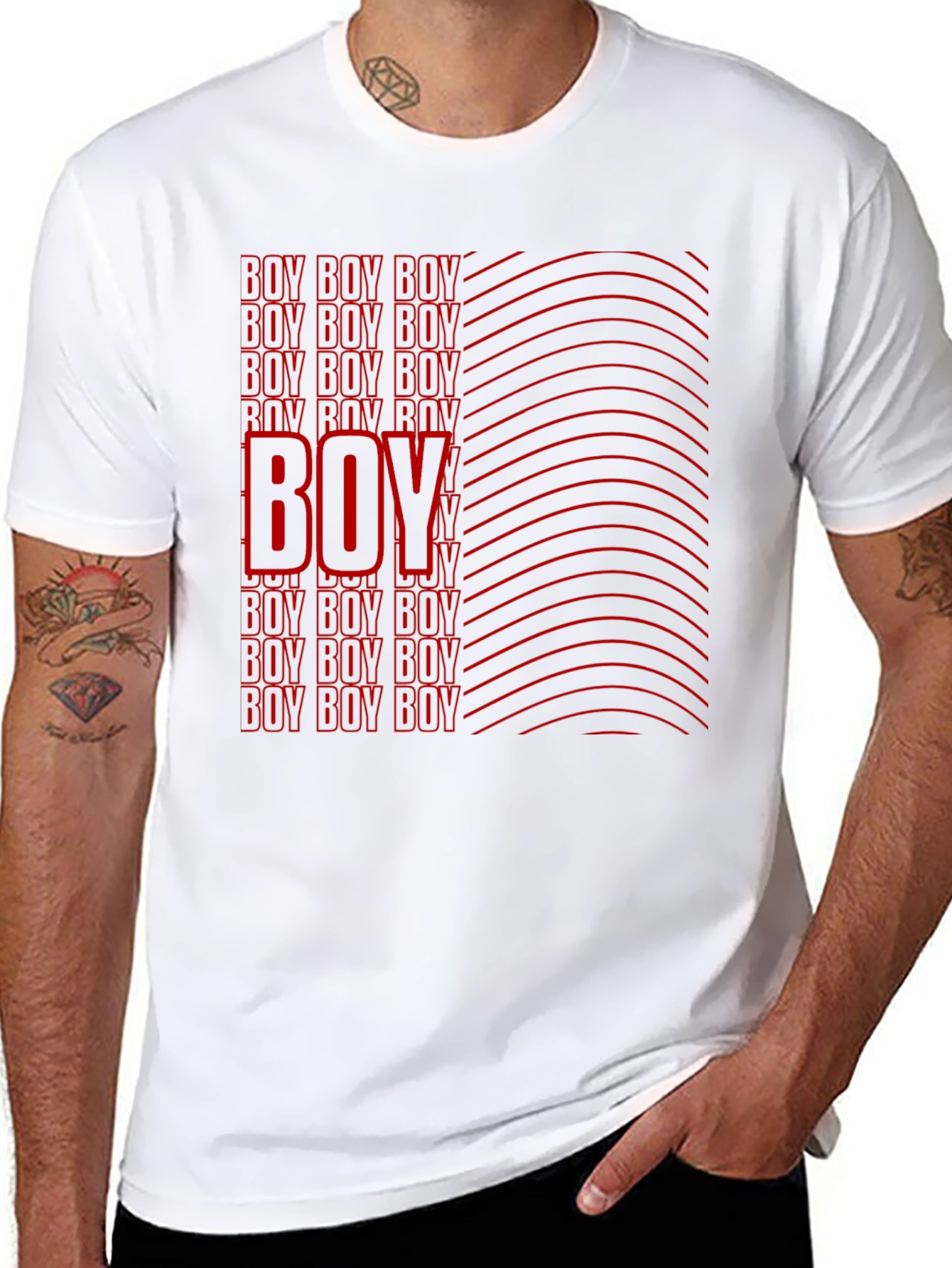 Boy Graphic Print Black T-Shirt